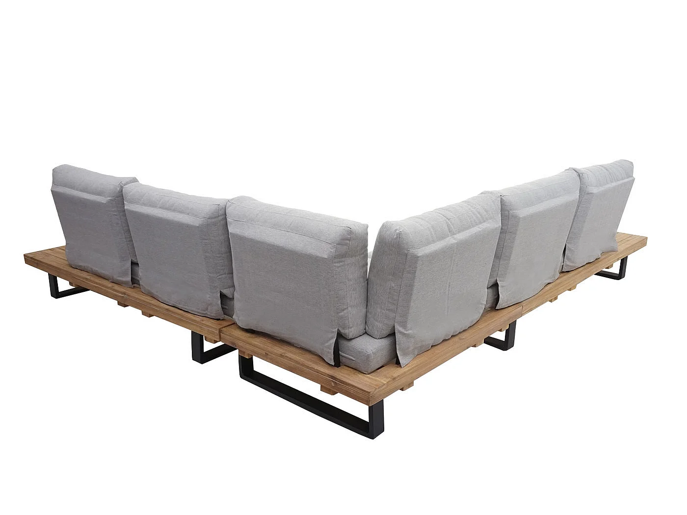 Garten-Garnitur MCW-H54 (2er-Set), Hellbraun, Polster hellgrau