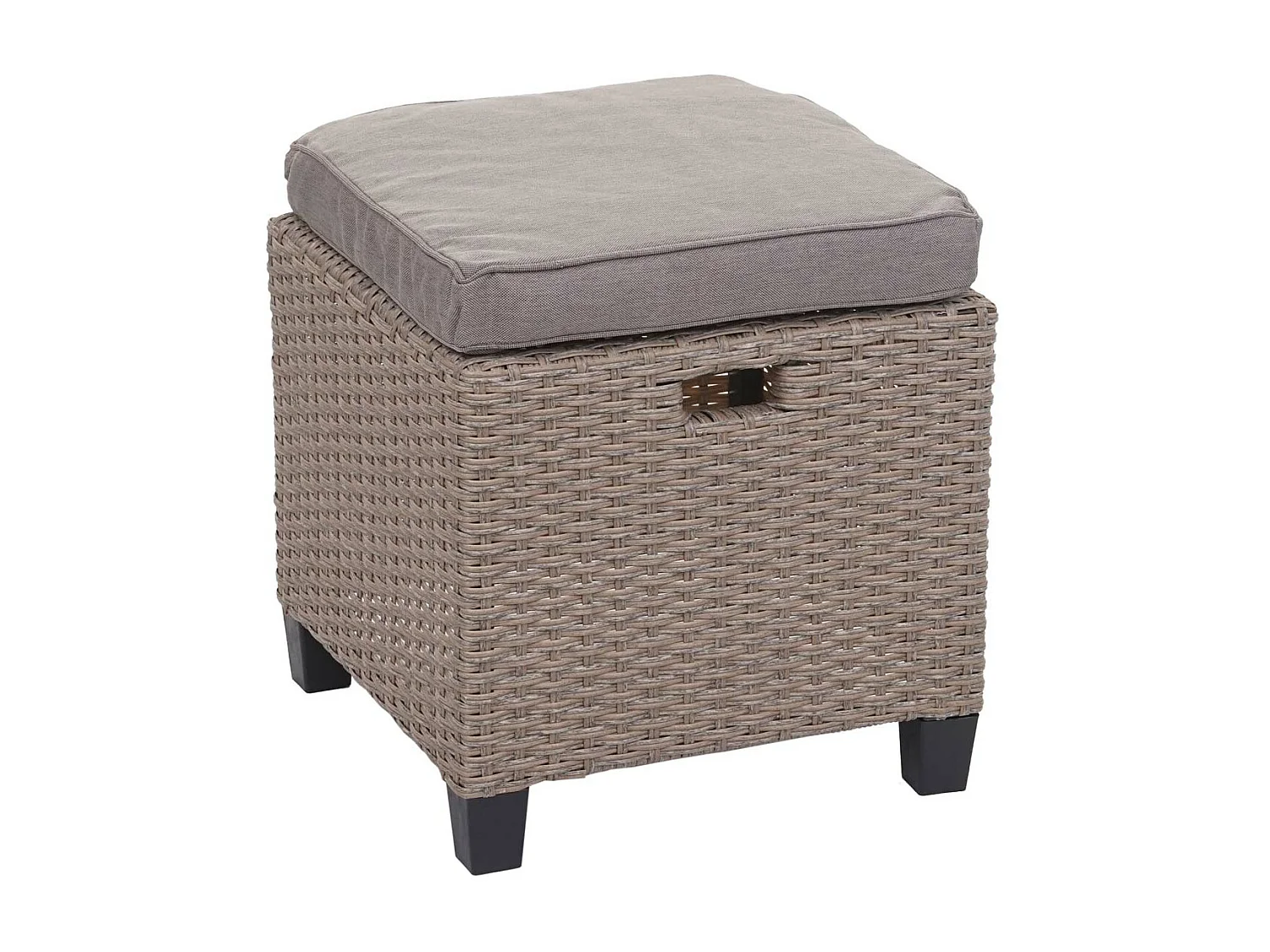 Zestaw polirattanowy MCW-E95 (6-częściowy),  szaro-brązowy, szare poduszki