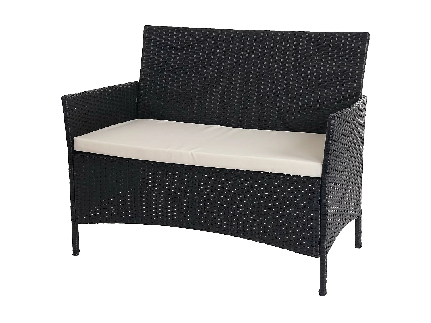 3-2-1-1 Polyrotan set Hamar,  antraciet, kussens crème