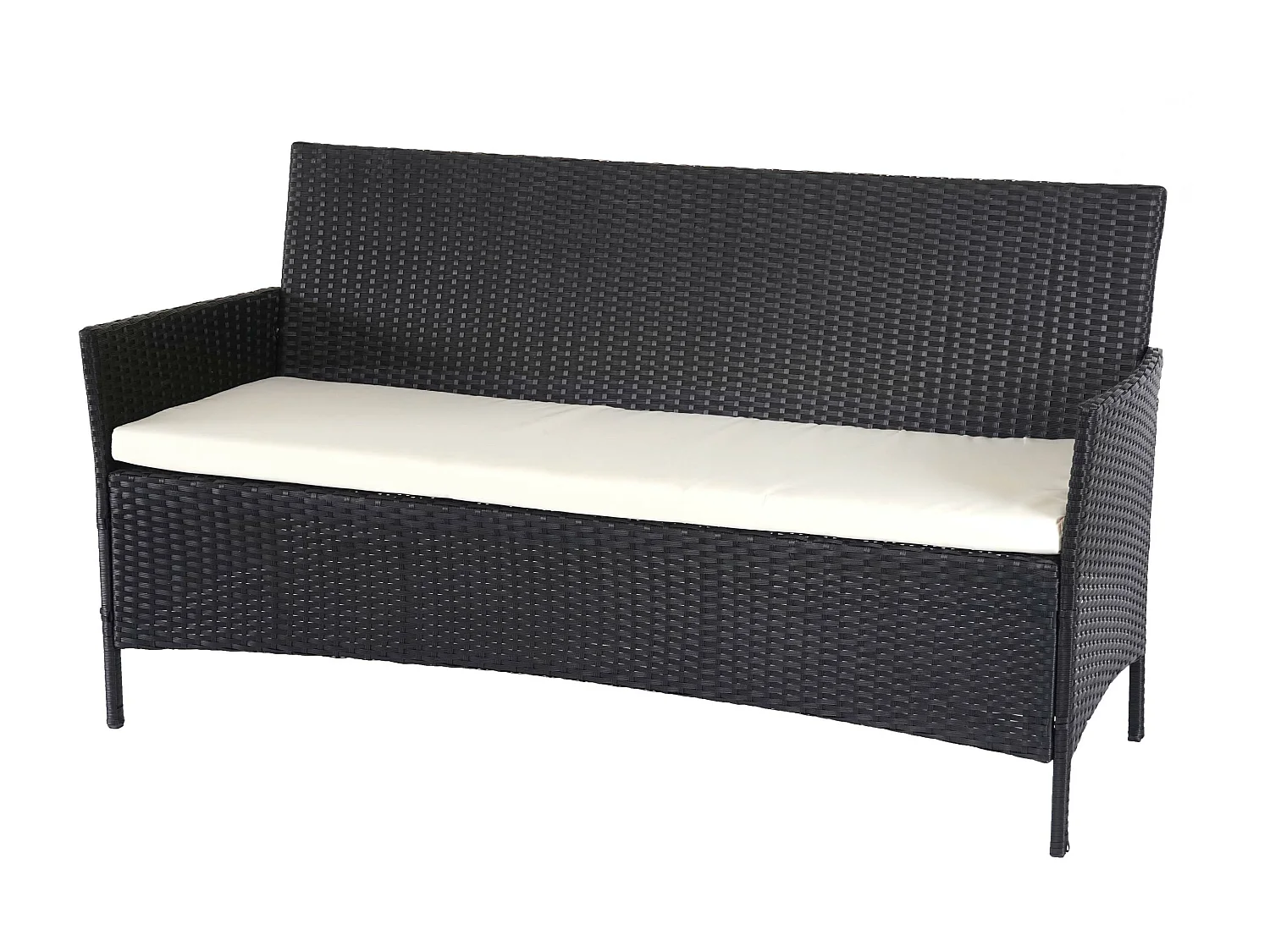 3-2-1-1 Polyrotan set Hamar,  antraciet, kussens crème