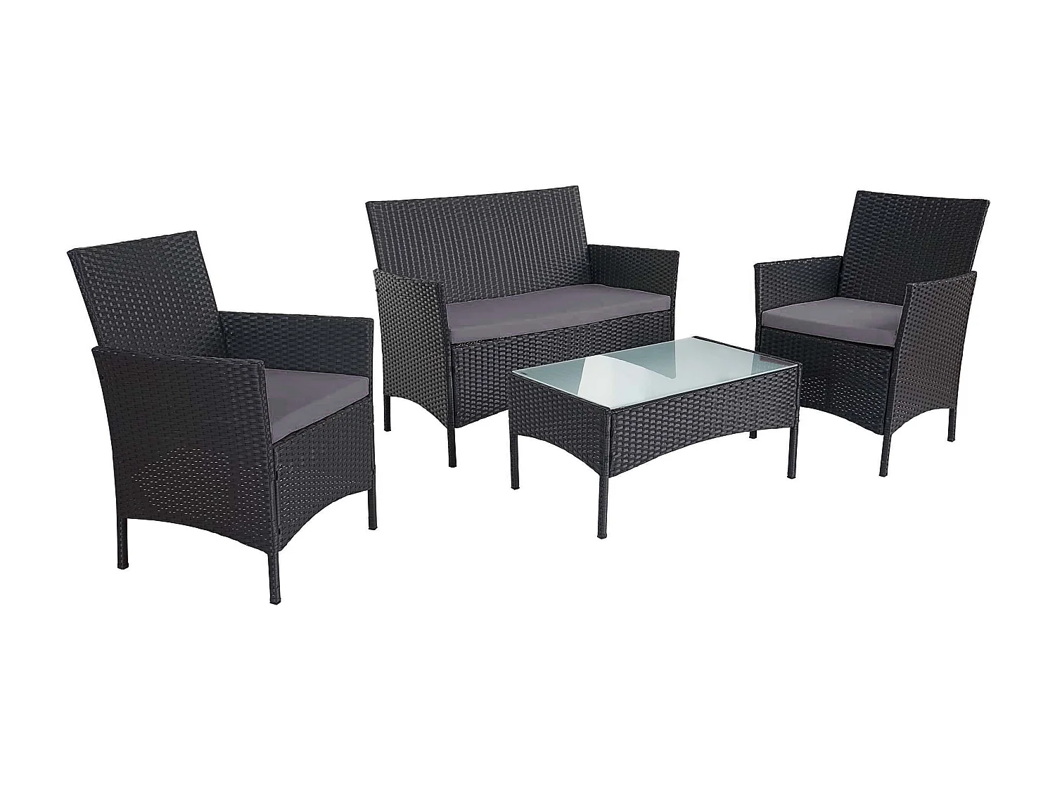 Zestaw ogrodowy Hamar (4 elementy),  antracyt, poduszki antracytowe