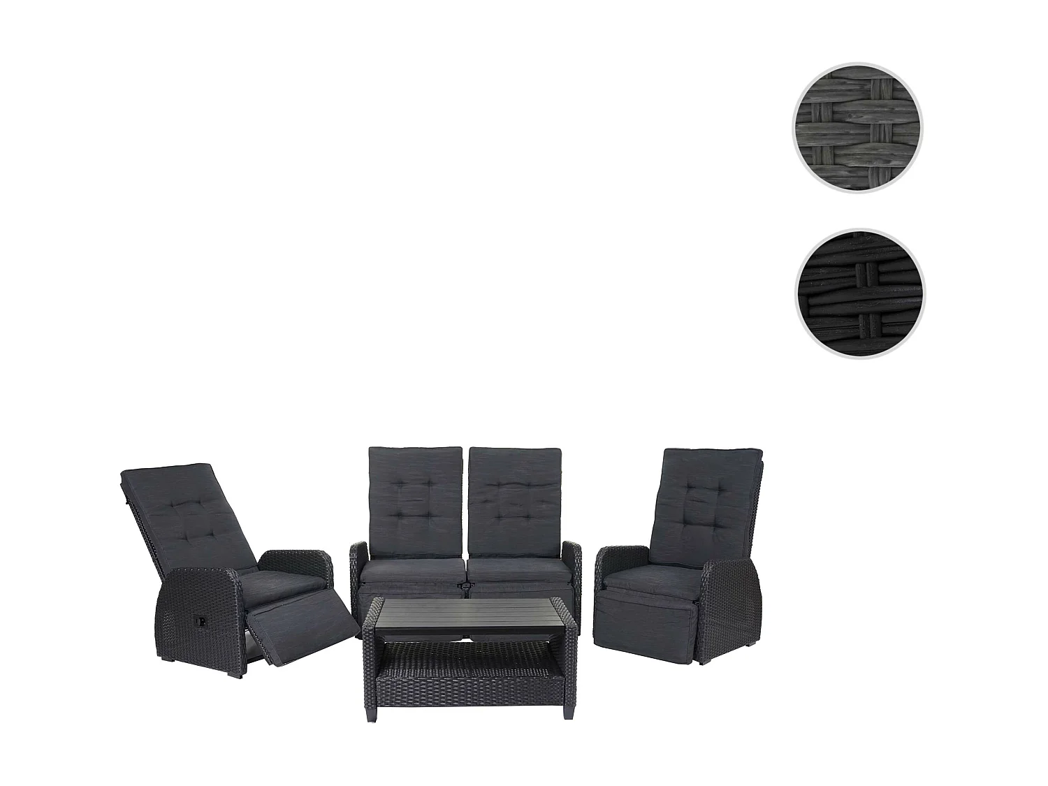 Set MCW-J35,  antraciet, antraciet kussens