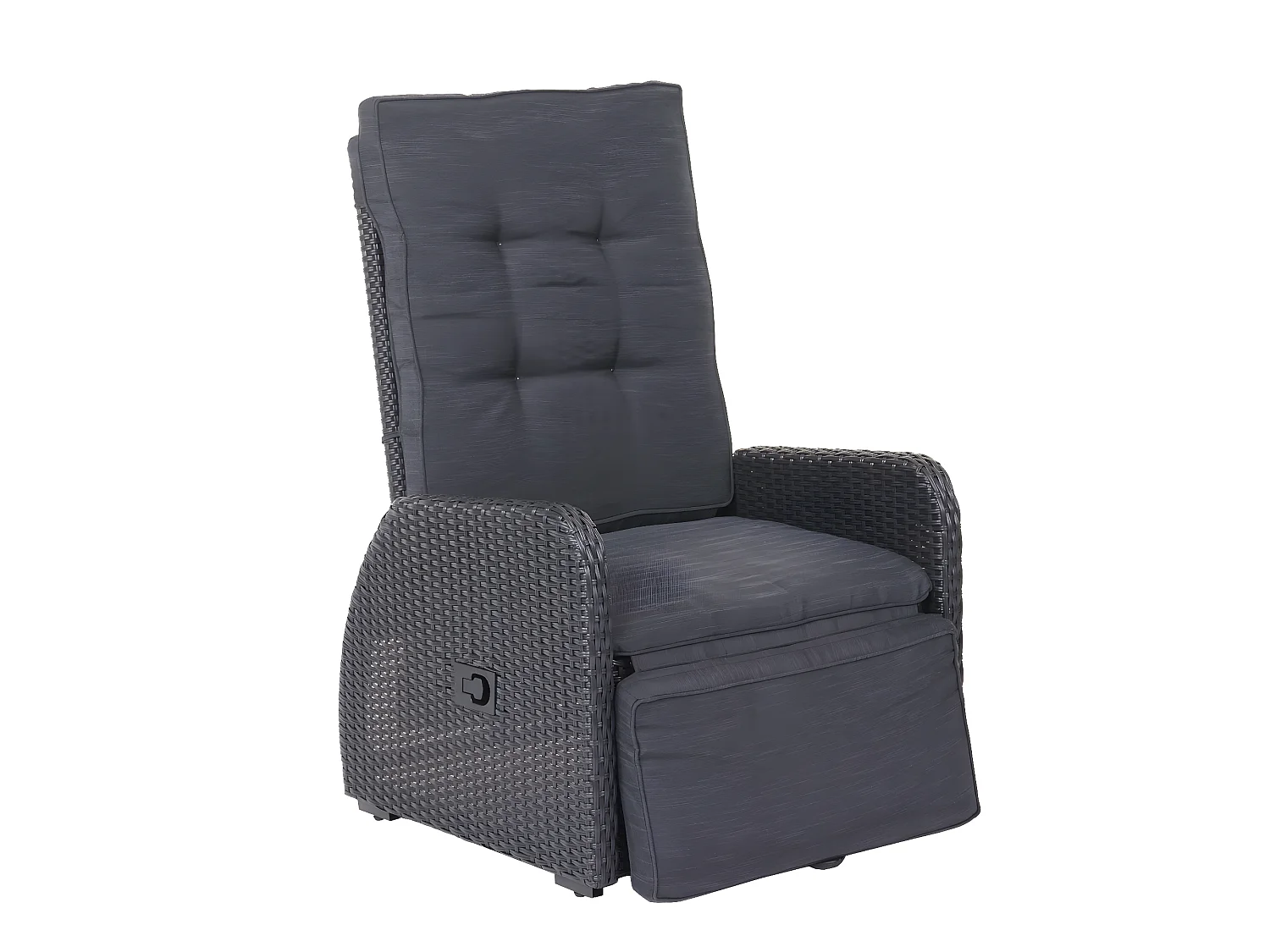 Set salotto giardino esterno salottino Lounge MCW-J35 schienali regolabili polyrattan antracite cuscini antracite