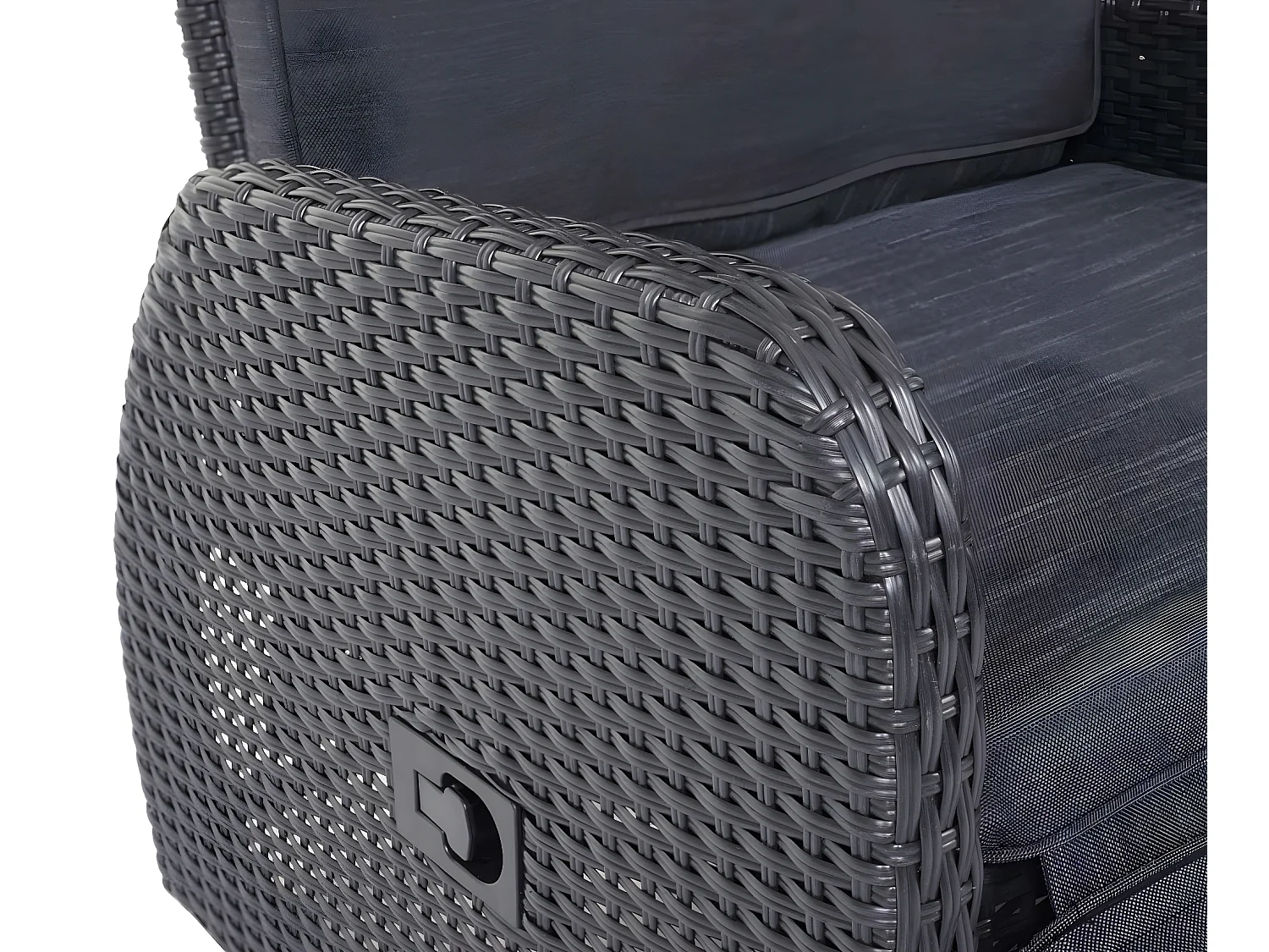 Set salotto giardino esterno salottino Lounge MCW-J35 schienali regolabili polyrattan antracite cuscini antracite