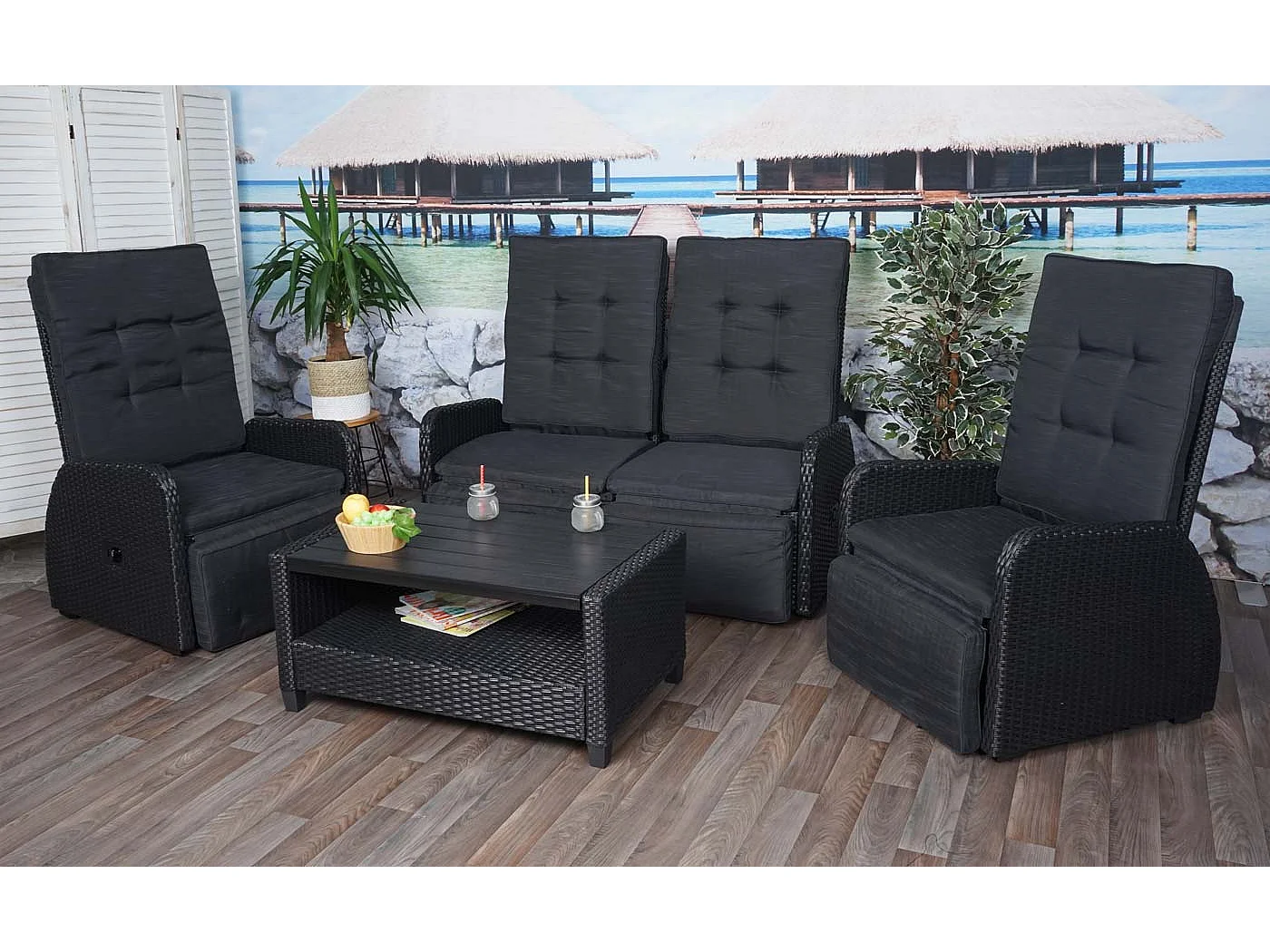 Garnitur MCW-J35, Anthrazit, Kissen anthrazit