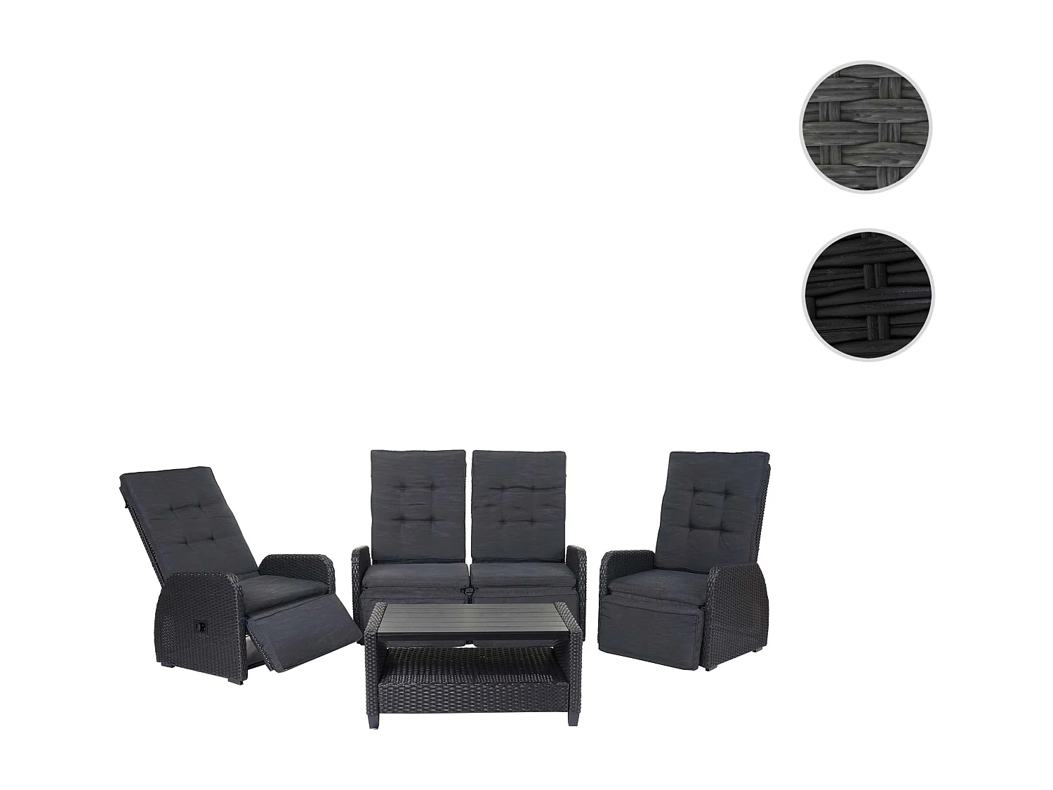 Garnitur MCW-J35, Anthrazit, Kissen anthrazit