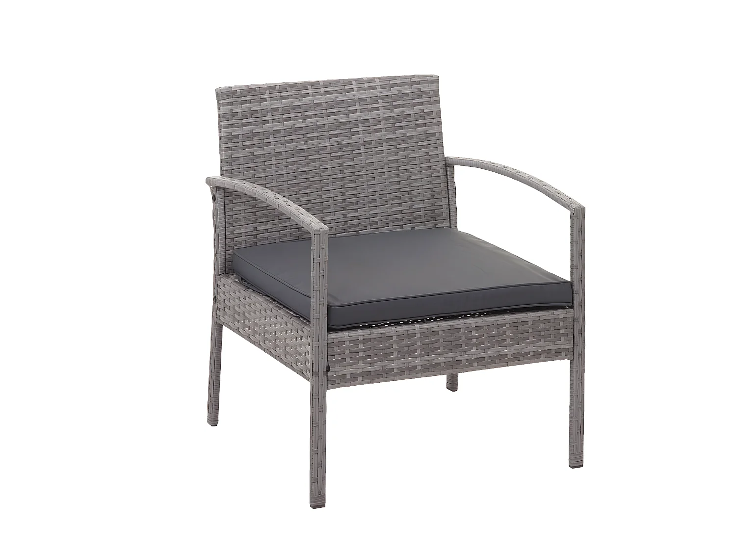 Zestaw polirattanowy MCW-F56 (4-częściowy),  szary, ciemnoszare poduszki