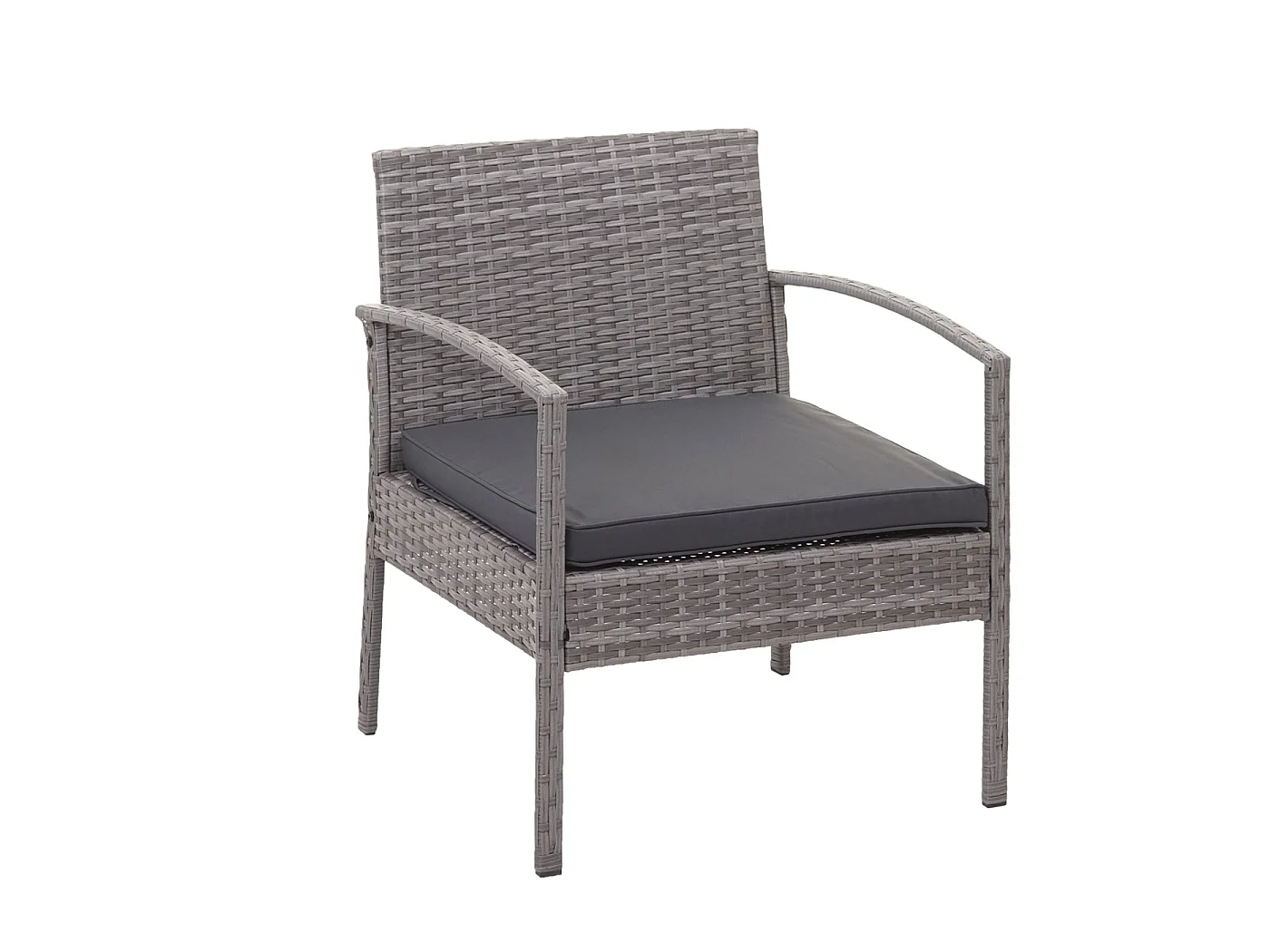 Zestaw polirattanowy MCW-F56 (4-częściowy),  szary, ciemnoszare poduszki