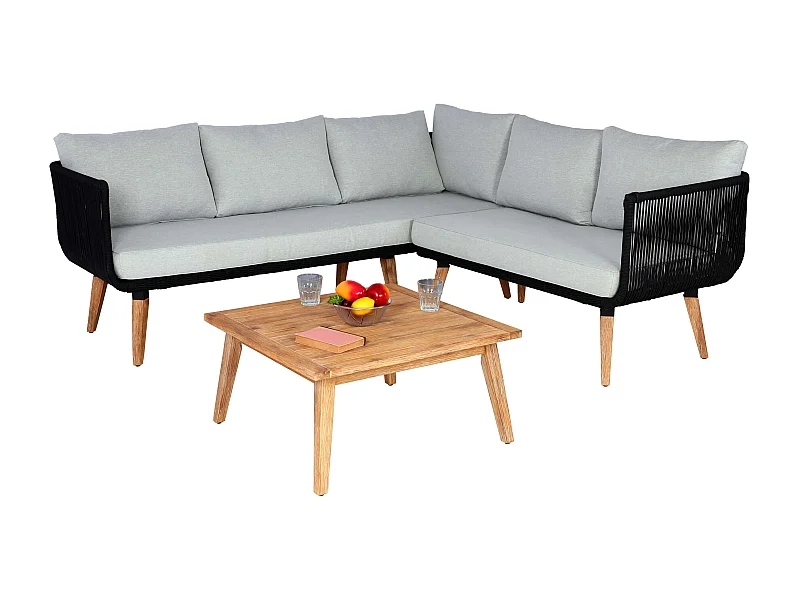 Garten-Garnitur MCW-L30 (2er-Set), Polster hellgrau