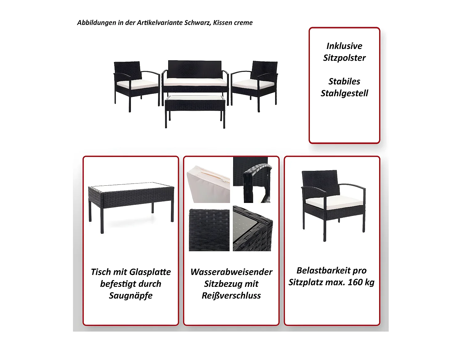 Zestaw polirattanowy MCW-F56 (4-częściowy),  brązowy, ciemnoszare poduszki