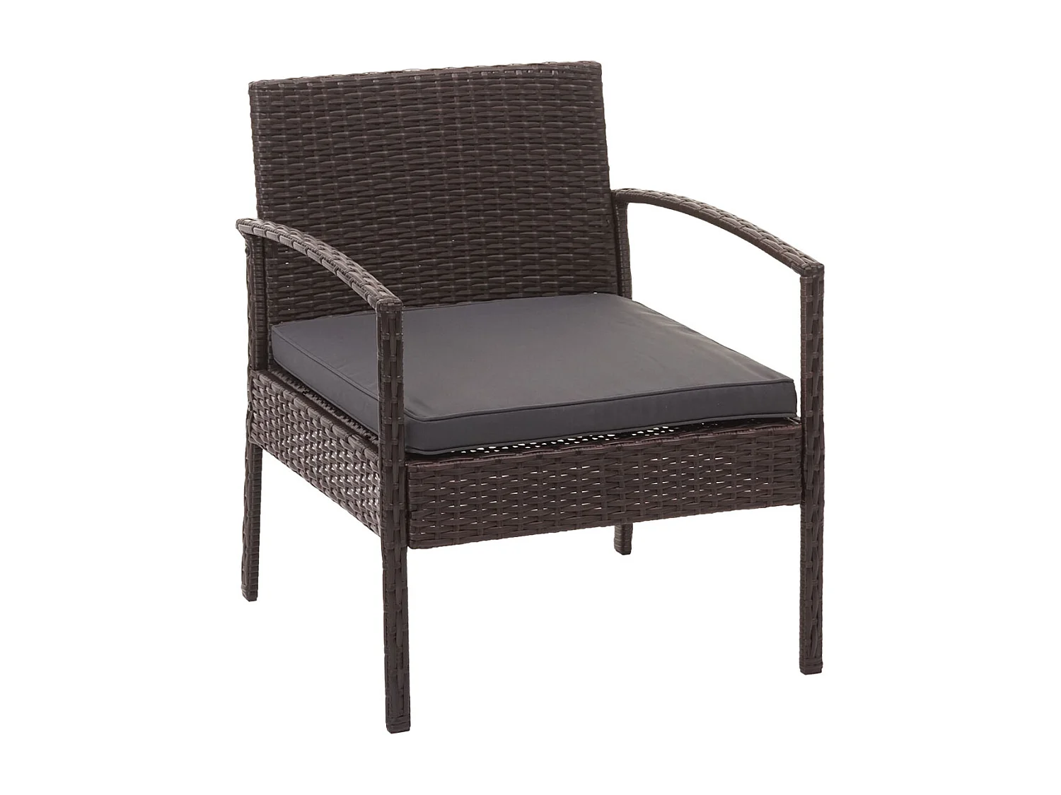 Zestaw polirattanowy MCW-F56 (4-częściowy),  brązowy, ciemnoszare poduszki