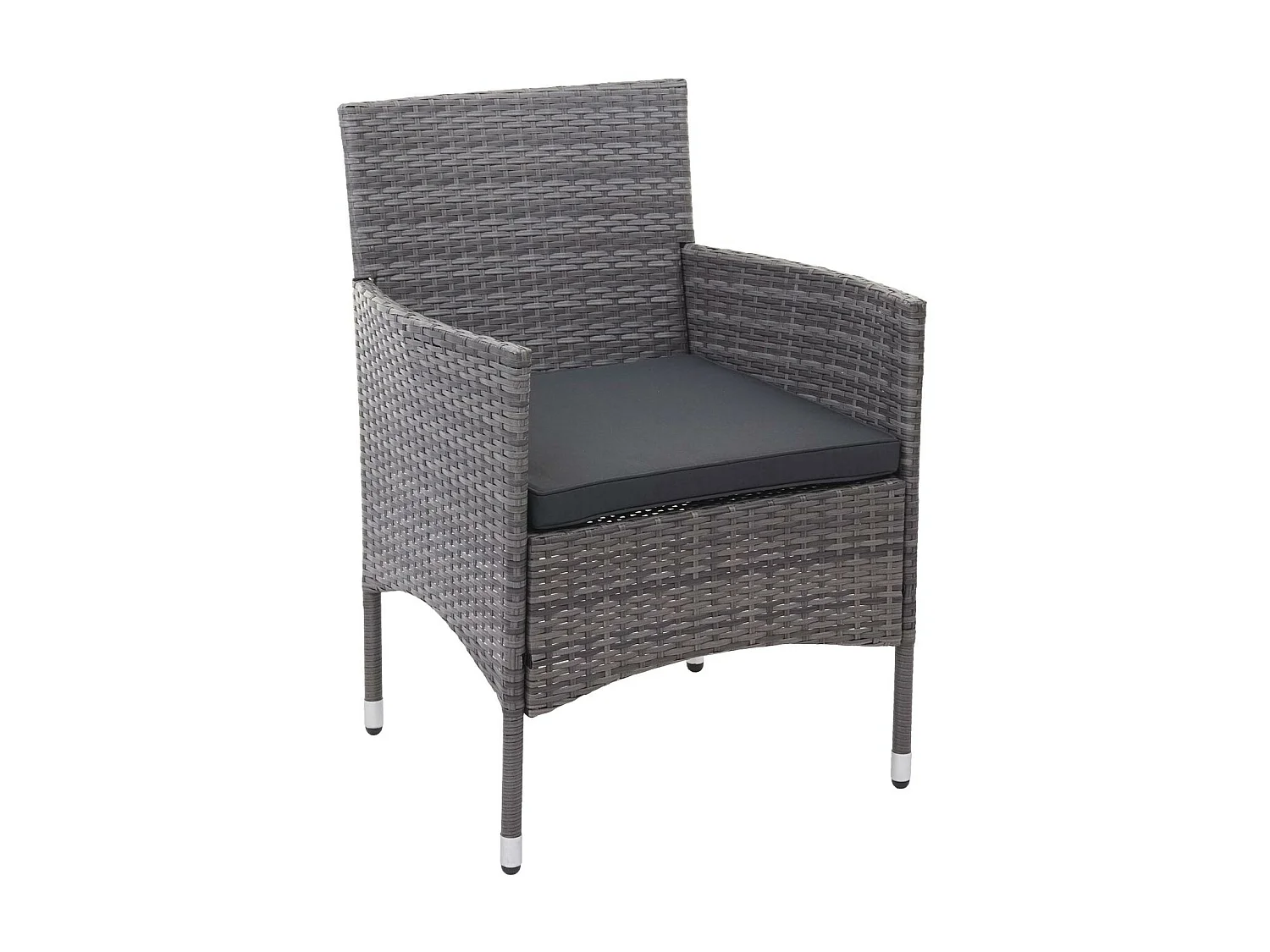 Poly-rattan set MCW-F55 (4-delig),  grijs, donkergrijze kussens