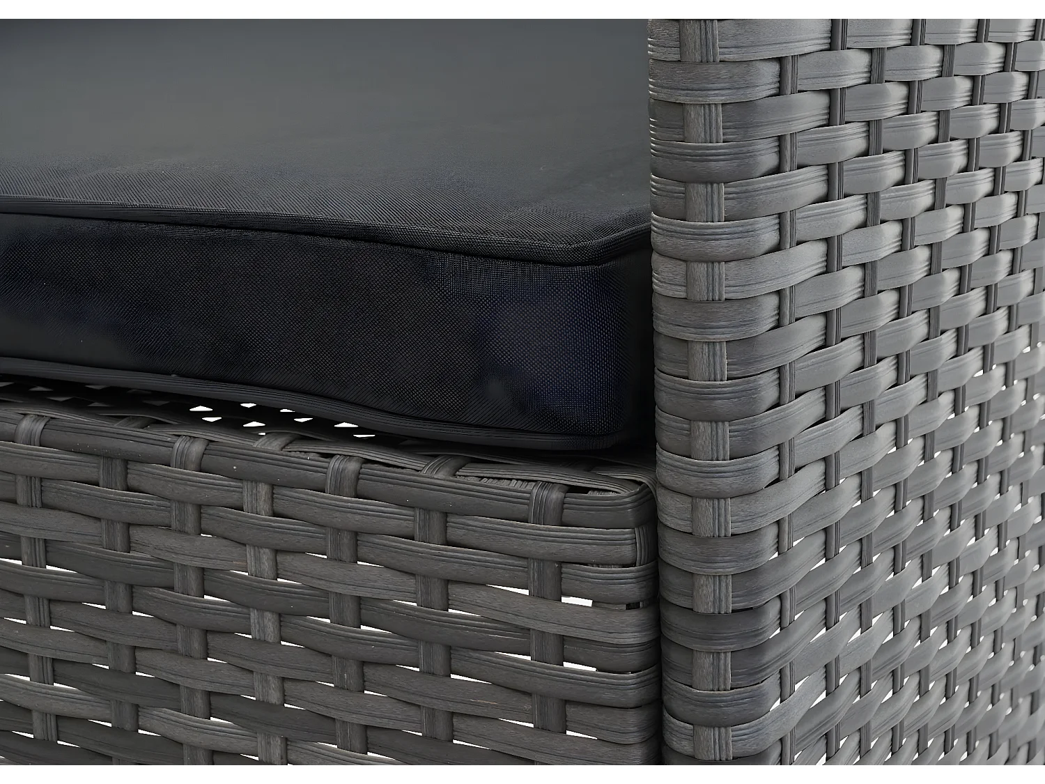 Poly-rattan set MCW-F55 (4-delig),  grijs, donkergrijze kussens