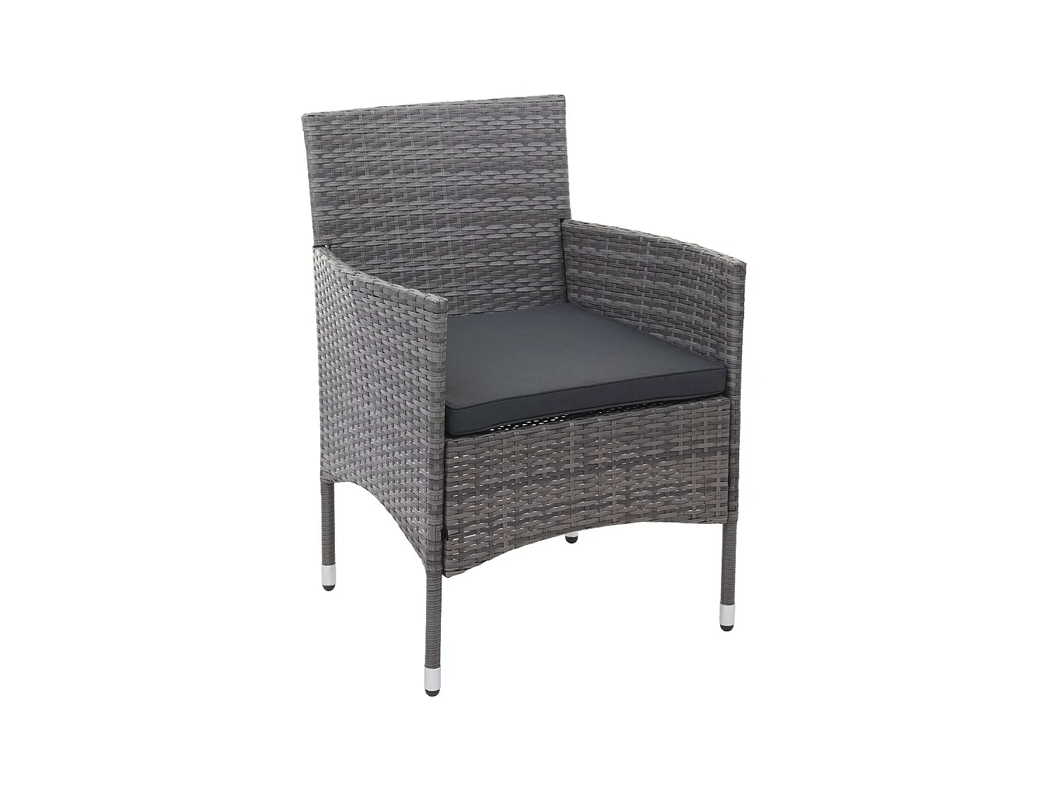 Zestaw polirattanowy MCW-F55 (4-częściowy),  szary, ciemnoszare poduszki