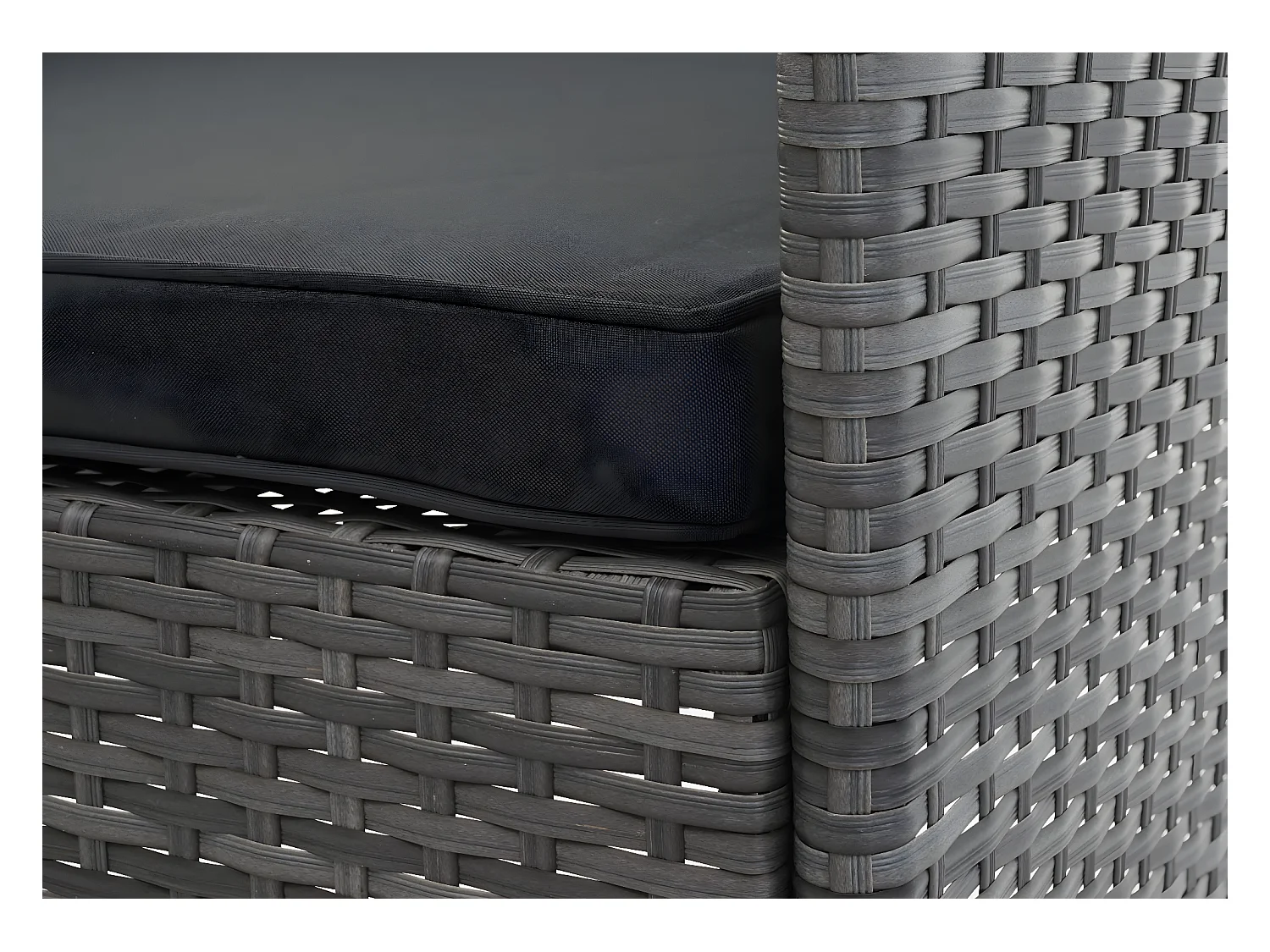 Zestaw polirattanowy MCW-F55 (4-częściowy),  szary, ciemnoszare poduszki