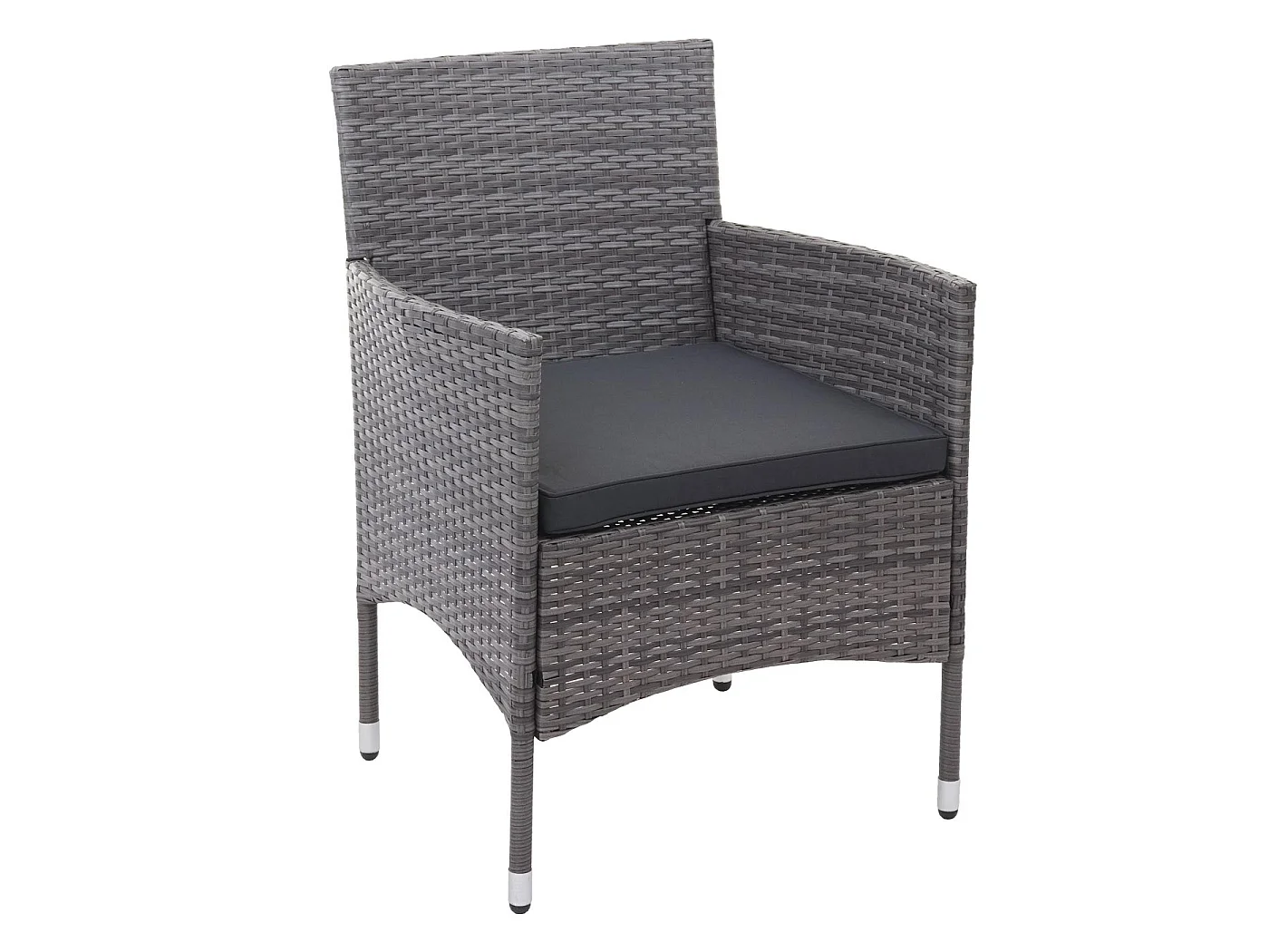 Zestaw polirattanowy MCW-F55 (4-częściowy),  szary, ciemnoszare poduszki