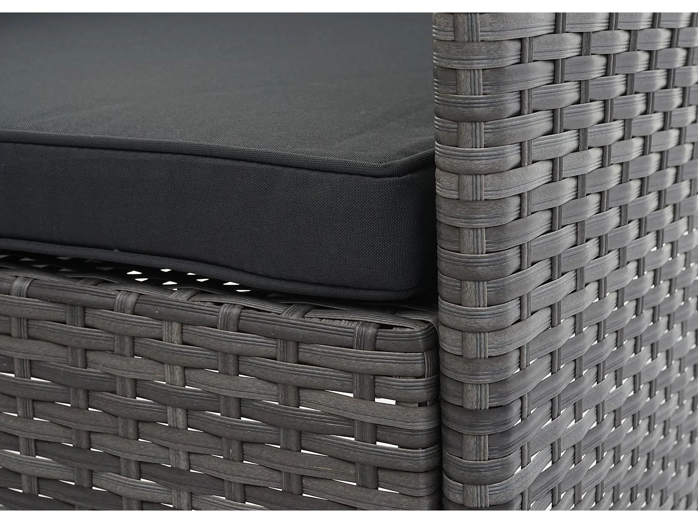 Zestaw polirattanowy MCW-F55 (4-częściowy),  szary, ciemnoszare poduszki