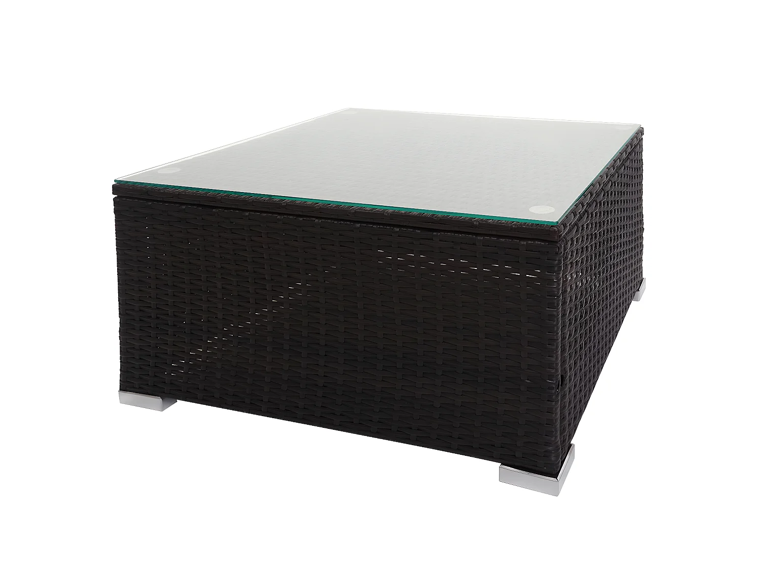 Set salotto giardino esterno salottino MCW-F57 polyrattan marrone con cuscini grigio scuro e decorativi