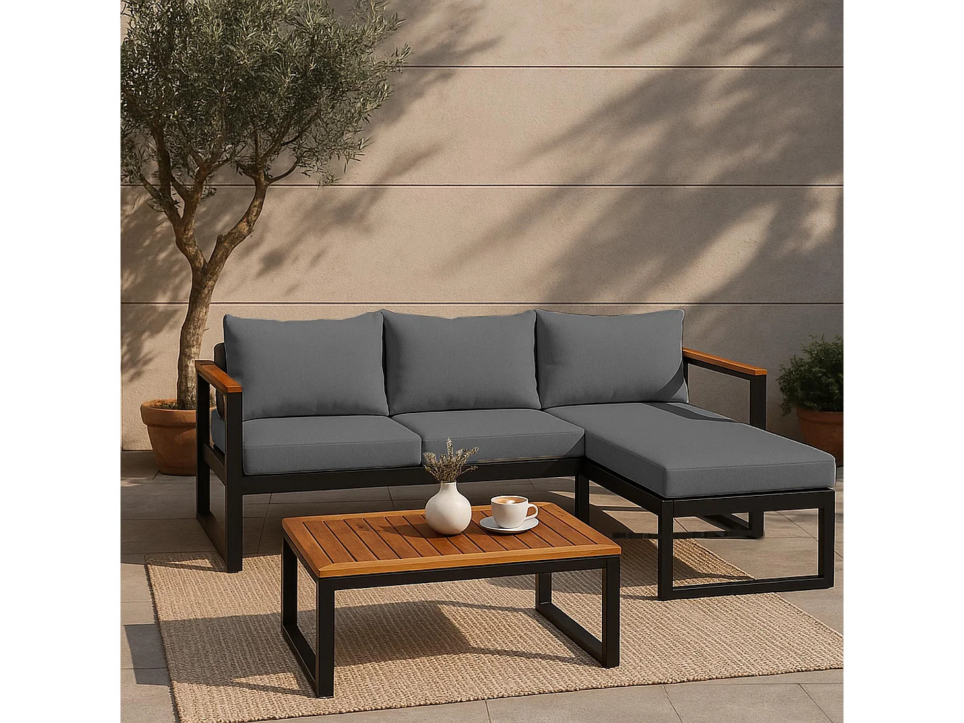 Zestaw ogrodowy MCW-L26b (zestaw 3 sztuk),  ciemnoszary