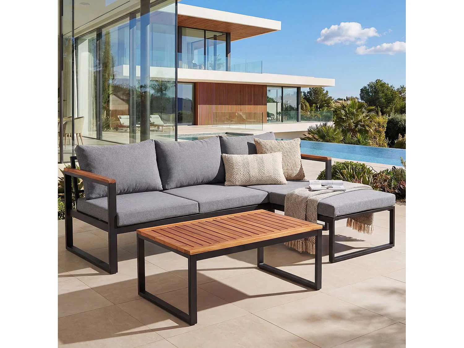 Zestaw ogrodowy MCW-L26b (zestaw 3 sztuk),  ciemnoszary