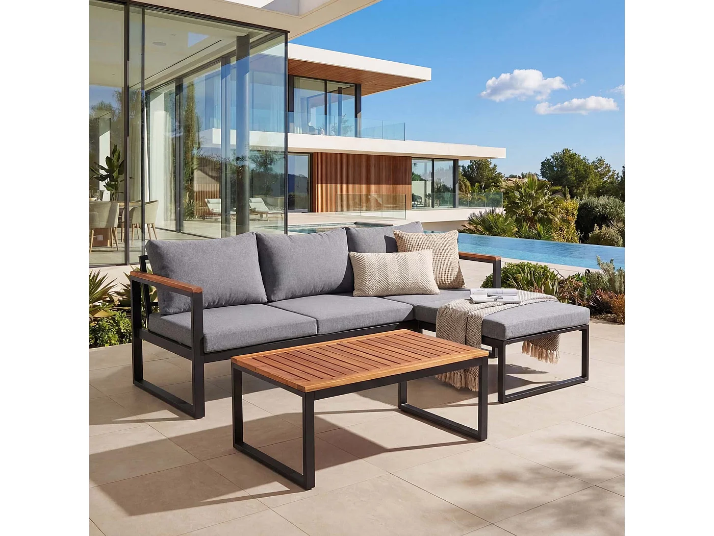 Zestaw ogrodowy MCW-L26b (zestaw 3 sztuk),  ciemnoszary