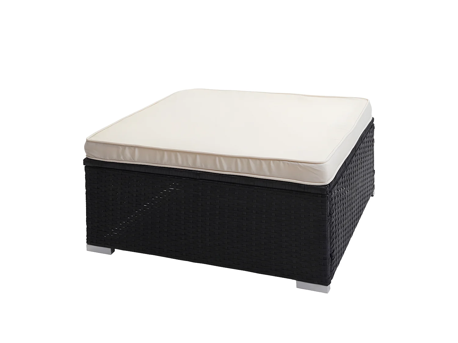 Zestaw polirattanowy Busto,  czarny, poduszki kremowe