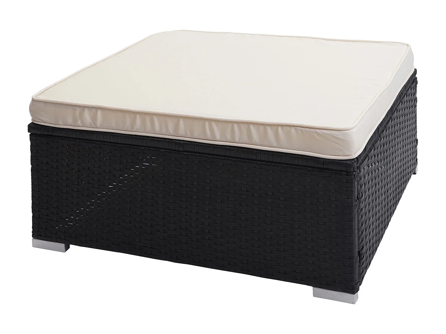 Zestaw z polirattanowym wykończeniem Busto,  czarny, poduszki w kolorze kremowym