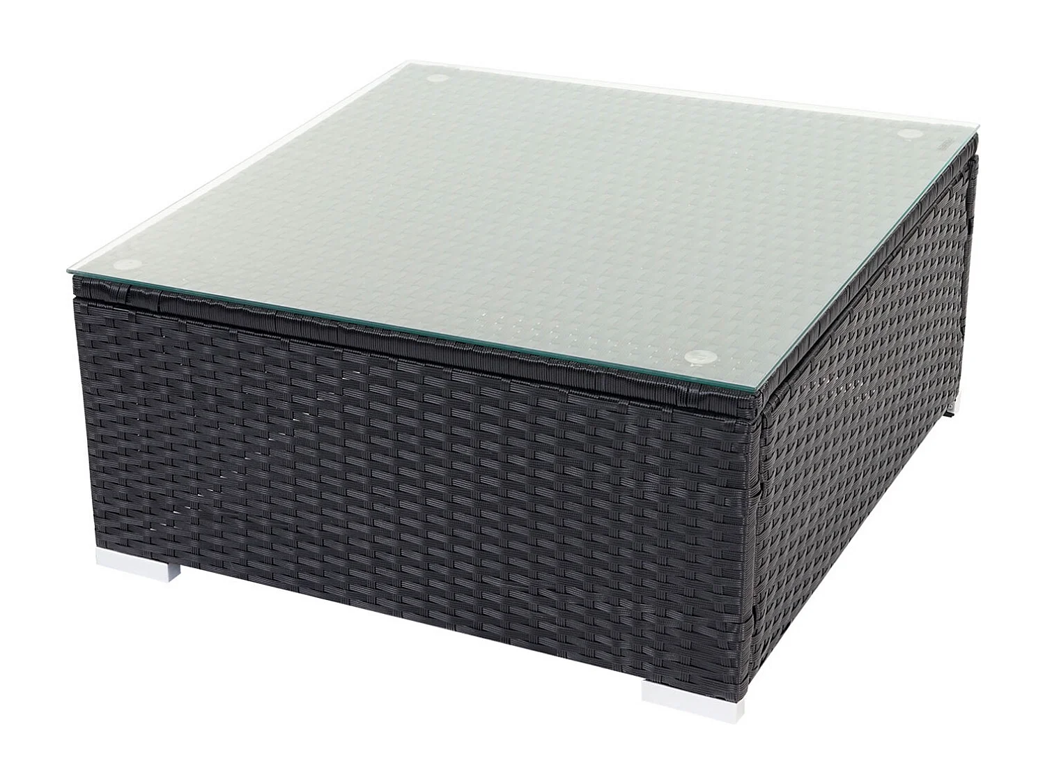 Zestaw z polirattanowym wykończeniem Busto,  czarny, poduszki w kolorze kremowym