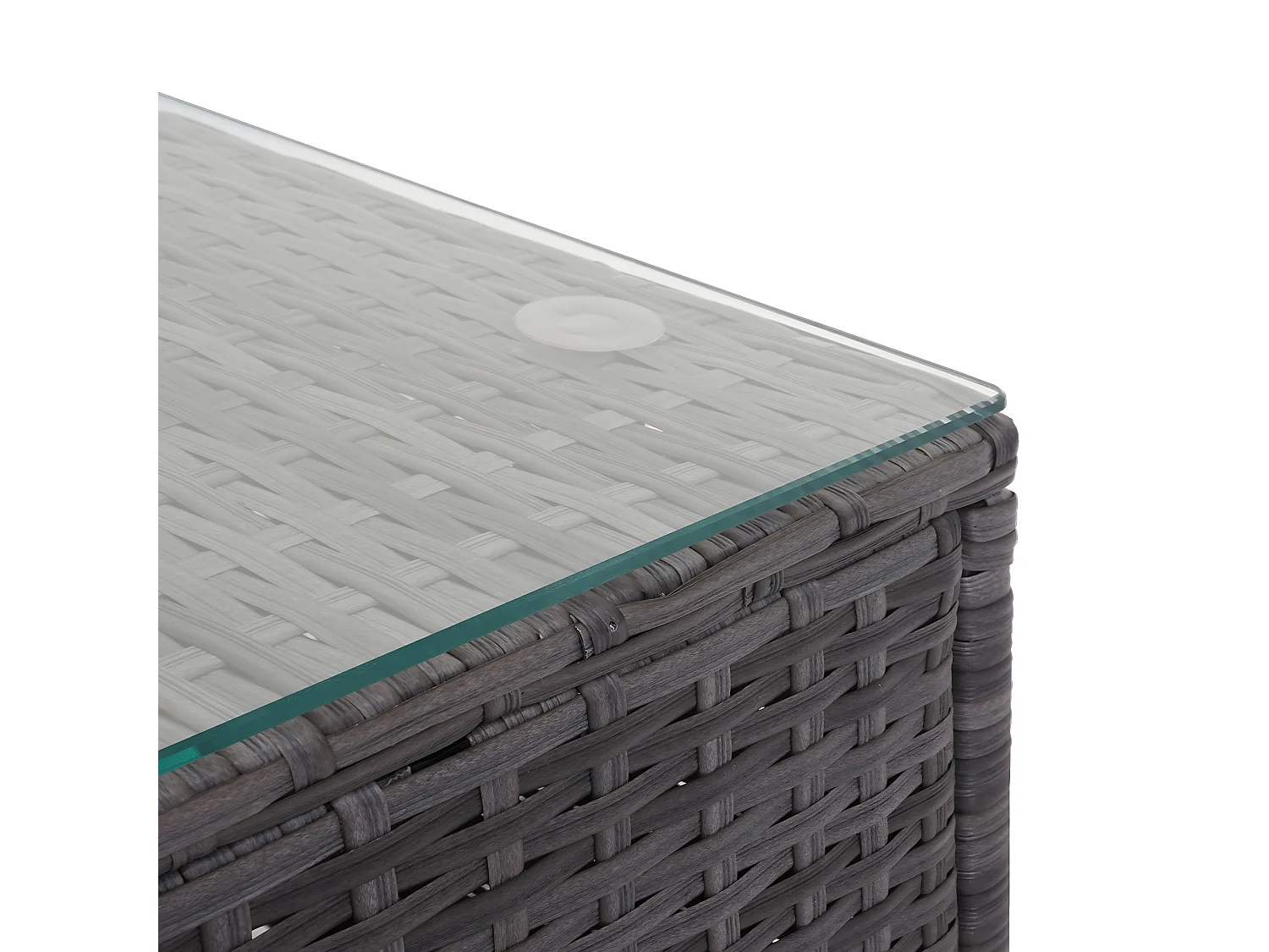 Set salotto giardino esterno salottino MCW-F57 polyrattan grigio con cuscini grigio scuro