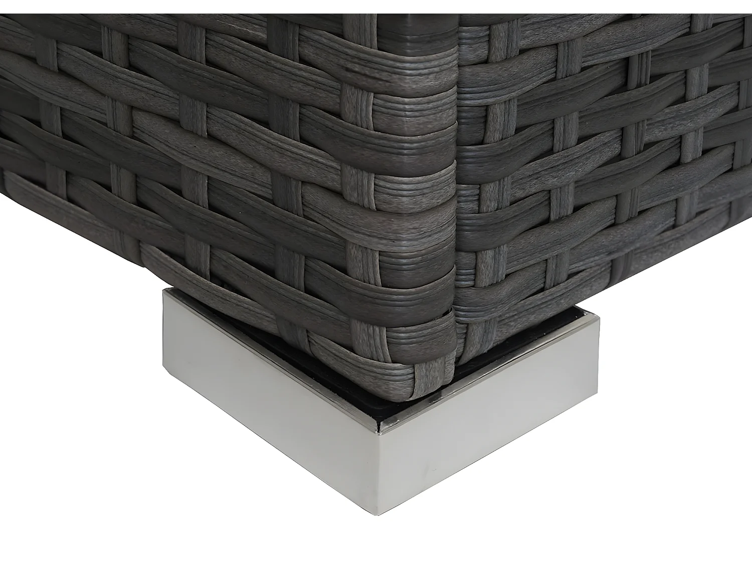 Set salotto giardino esterno salottino MCW-F57 polyrattan grigio con cuscini grigio scuro