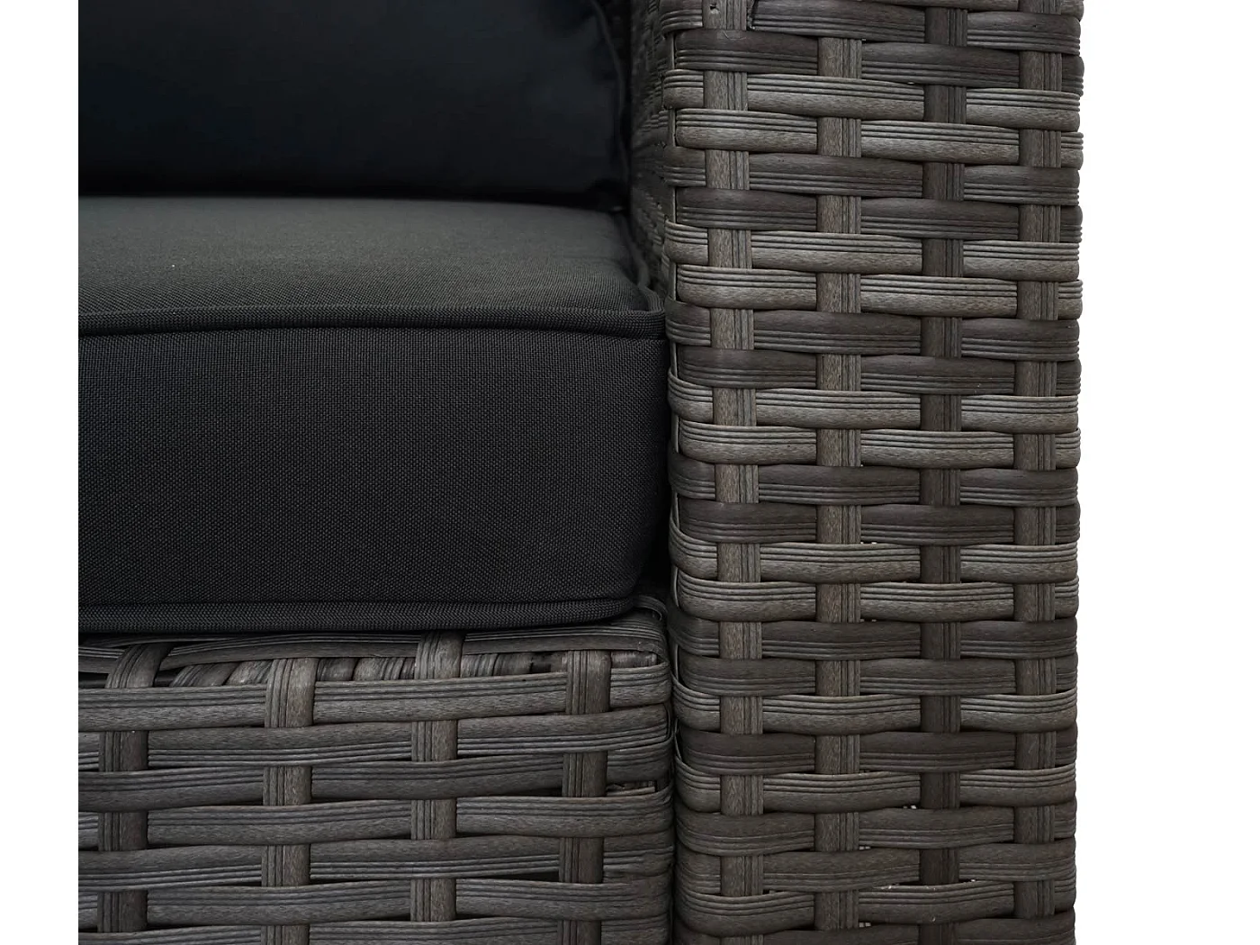 Polyrotan set MCW-F57 (3-delig),  grijs, kussens donkergrijs zonder sierkussens