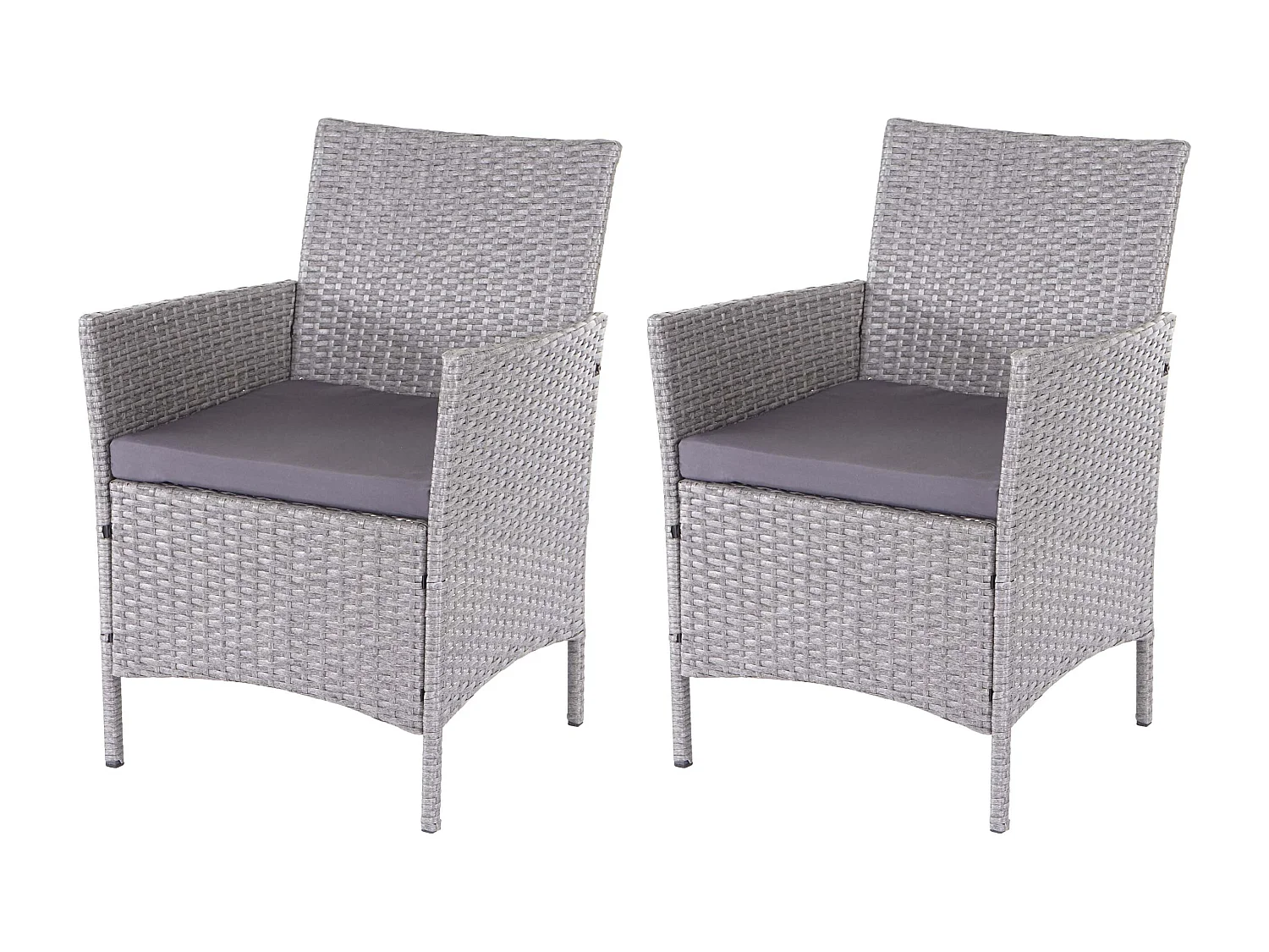 Poly-Rattan-Garnitur  Hamar (7-teilig), Grau, Kissen anthrazit