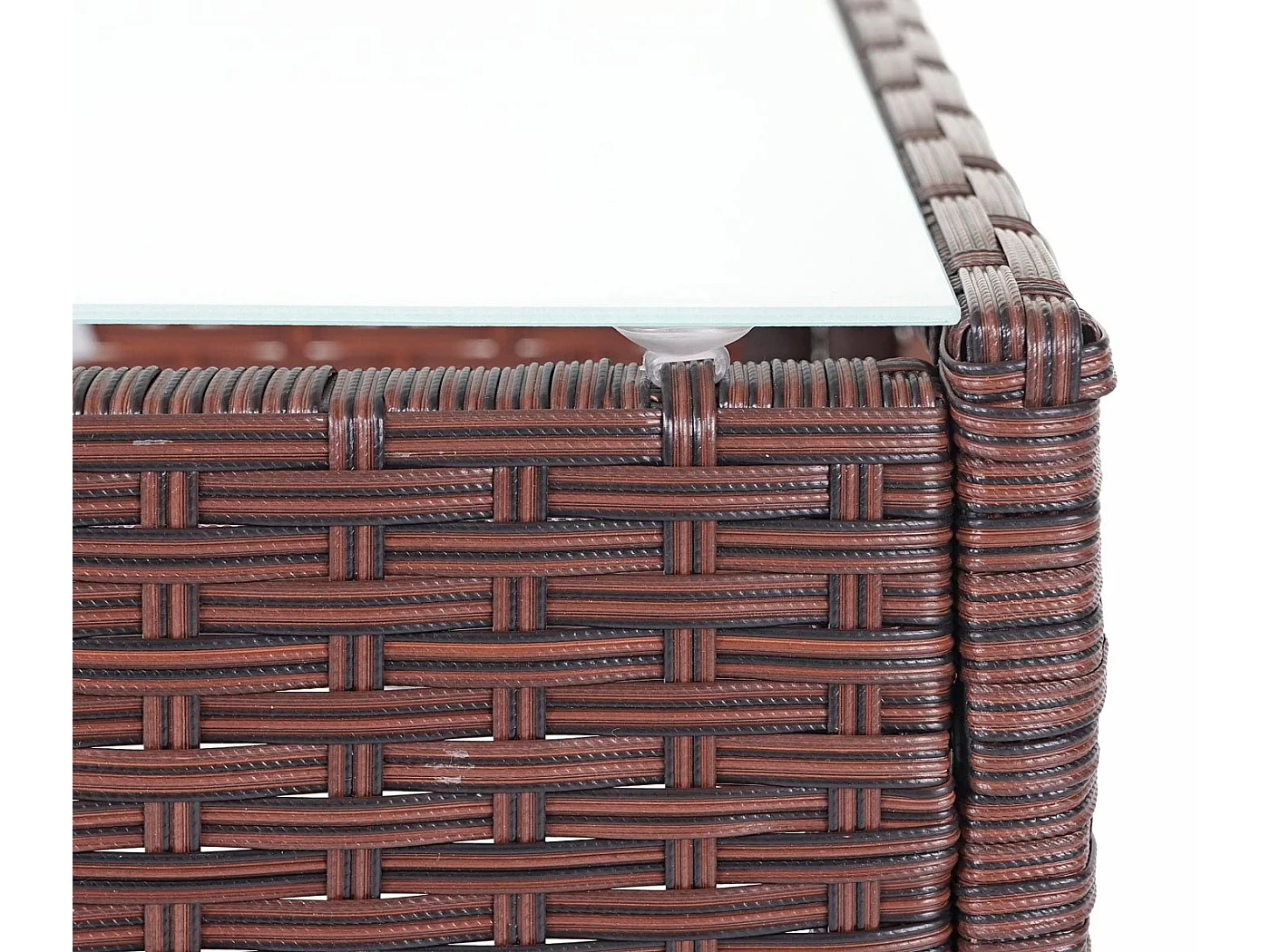 Set salotto giardino esterno salottino elegante MCW-D82 polyrattan marrone con cuscini avorio