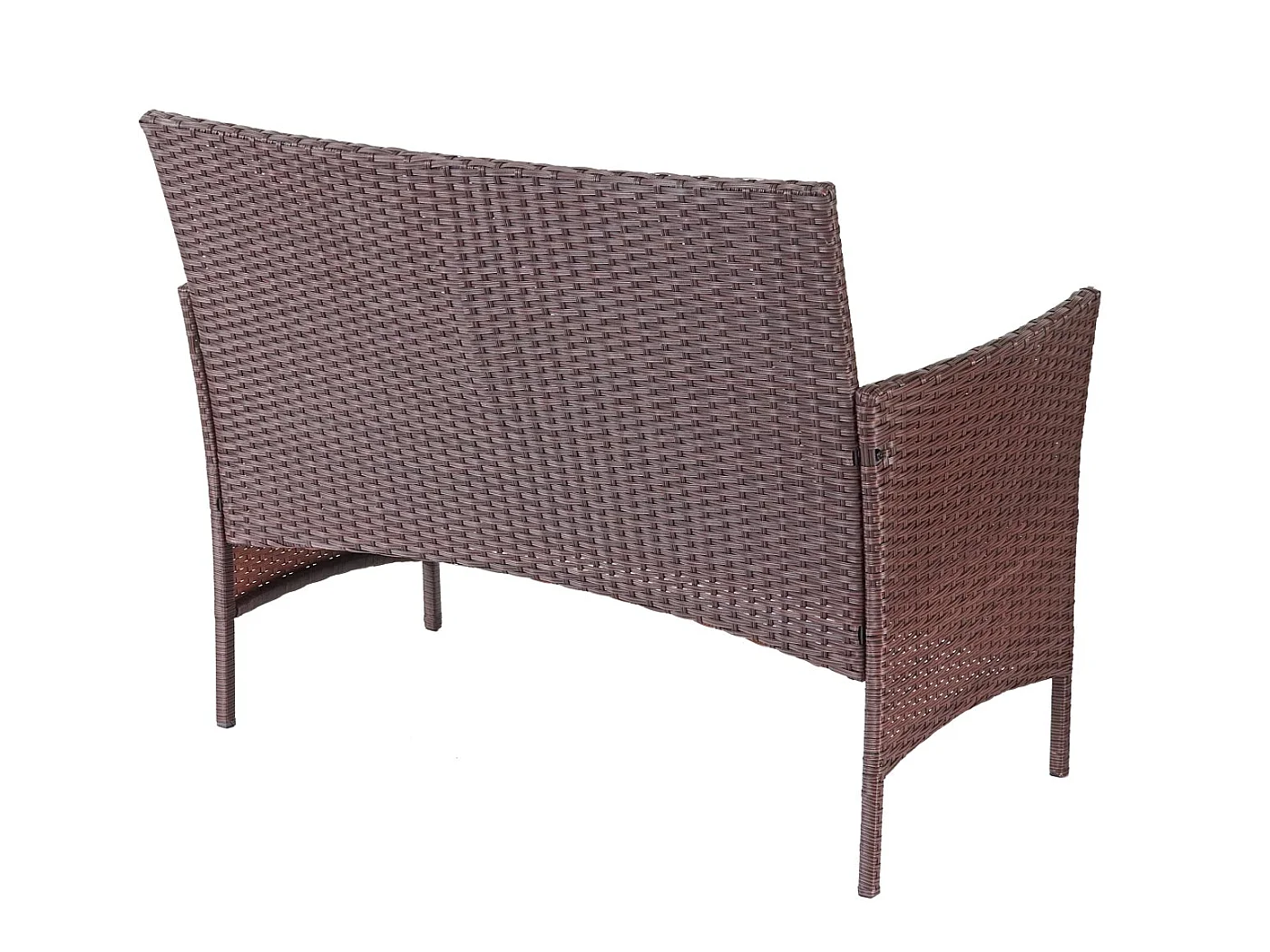 Zestaw polirattanowy MCW-D82 (4-częściowy),  brązowo-motylkowy z kremowymi poduszkami