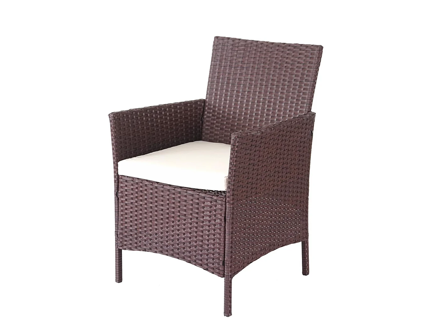 Zestaw polirattanowy MCW-D82 (4-częściowy),  brązowo-motylkowy z kremowymi poduszkami