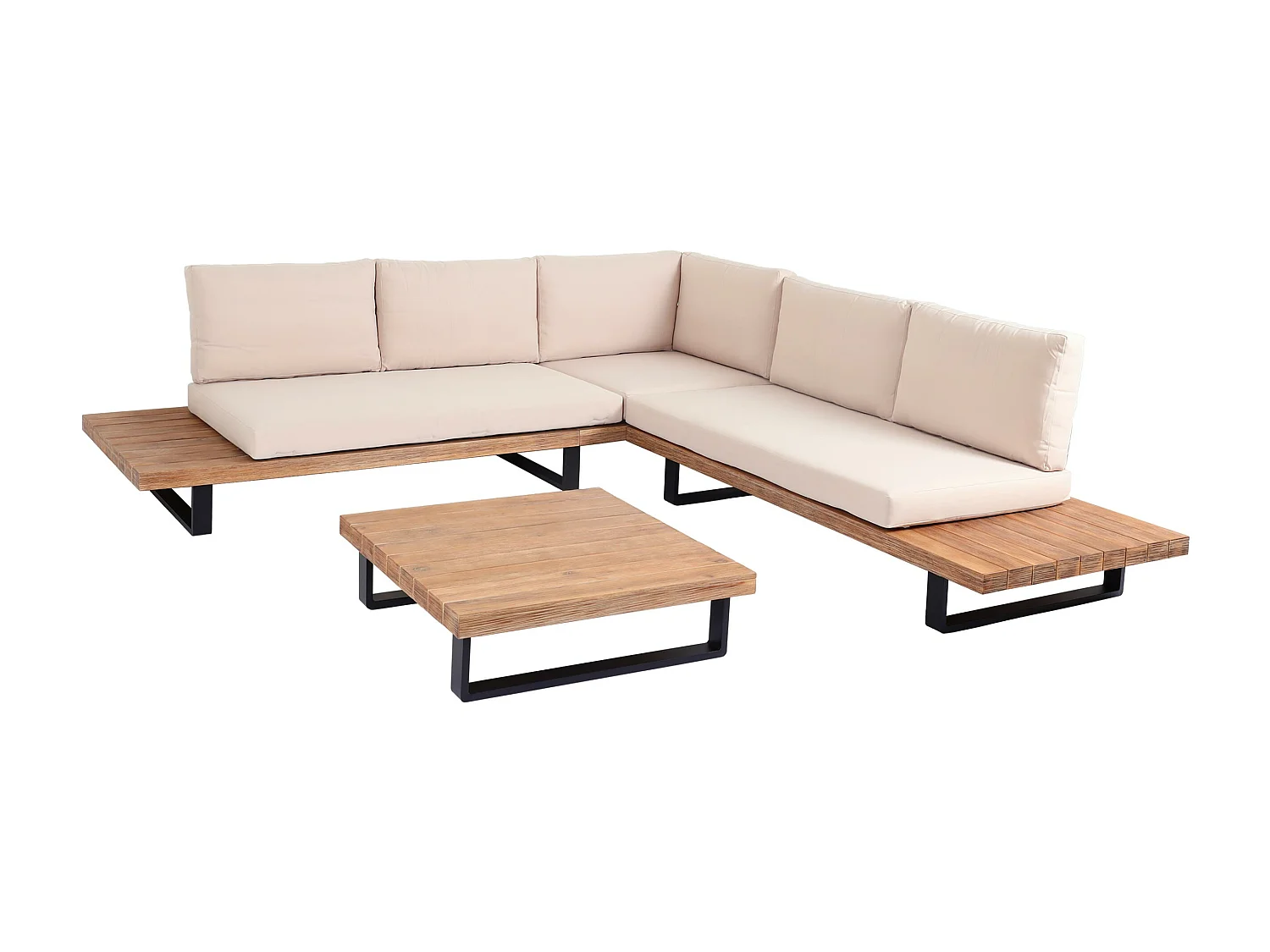 Tuinset MCW-H54 (set van 2),  lichtbruin, beige bekleding