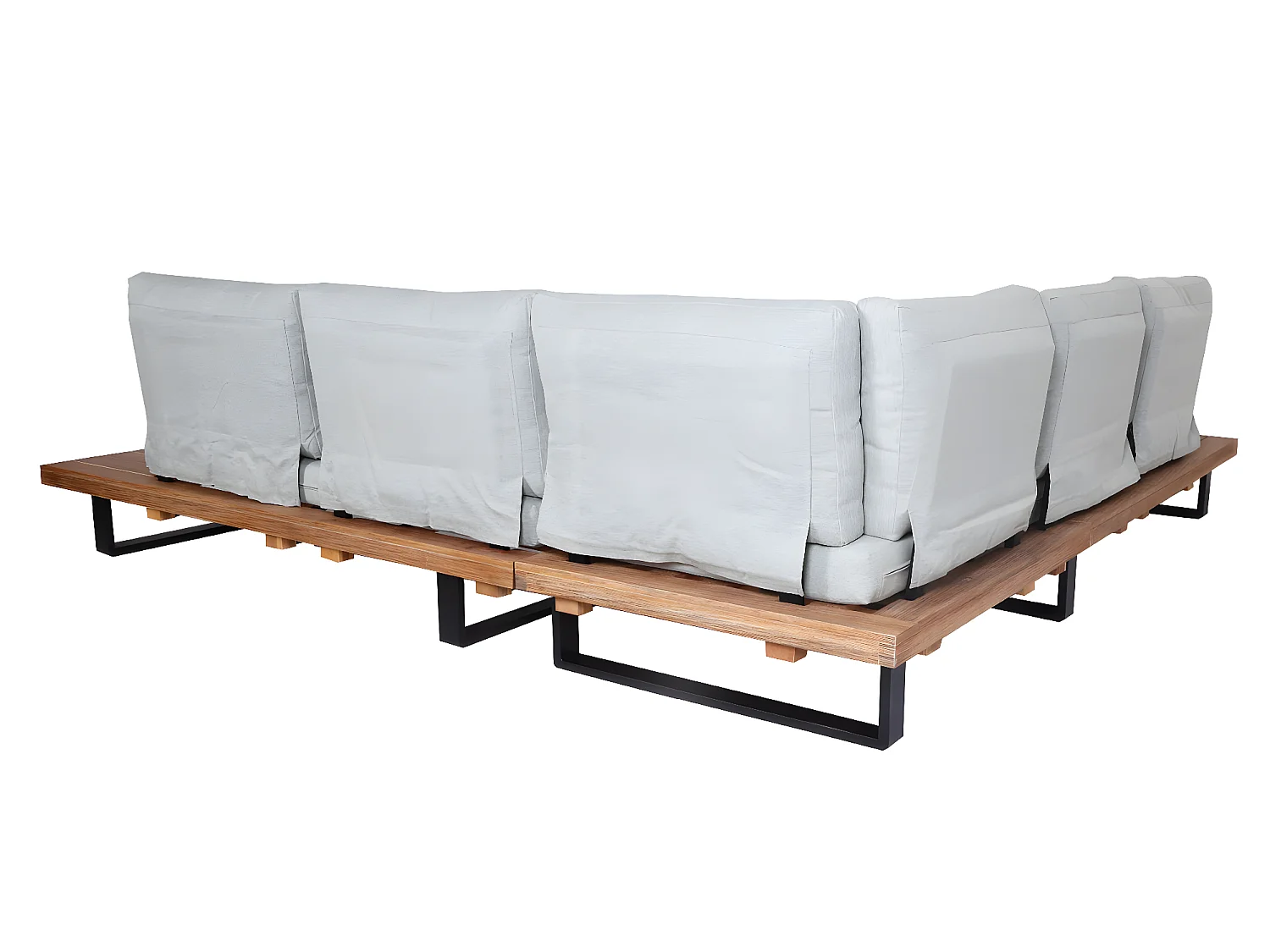 Zestaw ogrodowy MCW-H54 (zestaw 4 sztuk),  jasnobrązowy, jasnoszara tapicerka