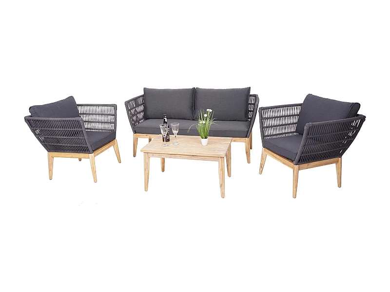 Zestaw ogrodowy MCW-H55 (4-częściowy),  poduszki ciemnoszare