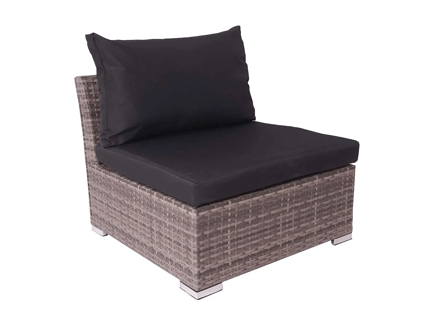 Poly-Rattan Garnitur MCW-J36 (6-teilig), Grau, Kissen schwarz