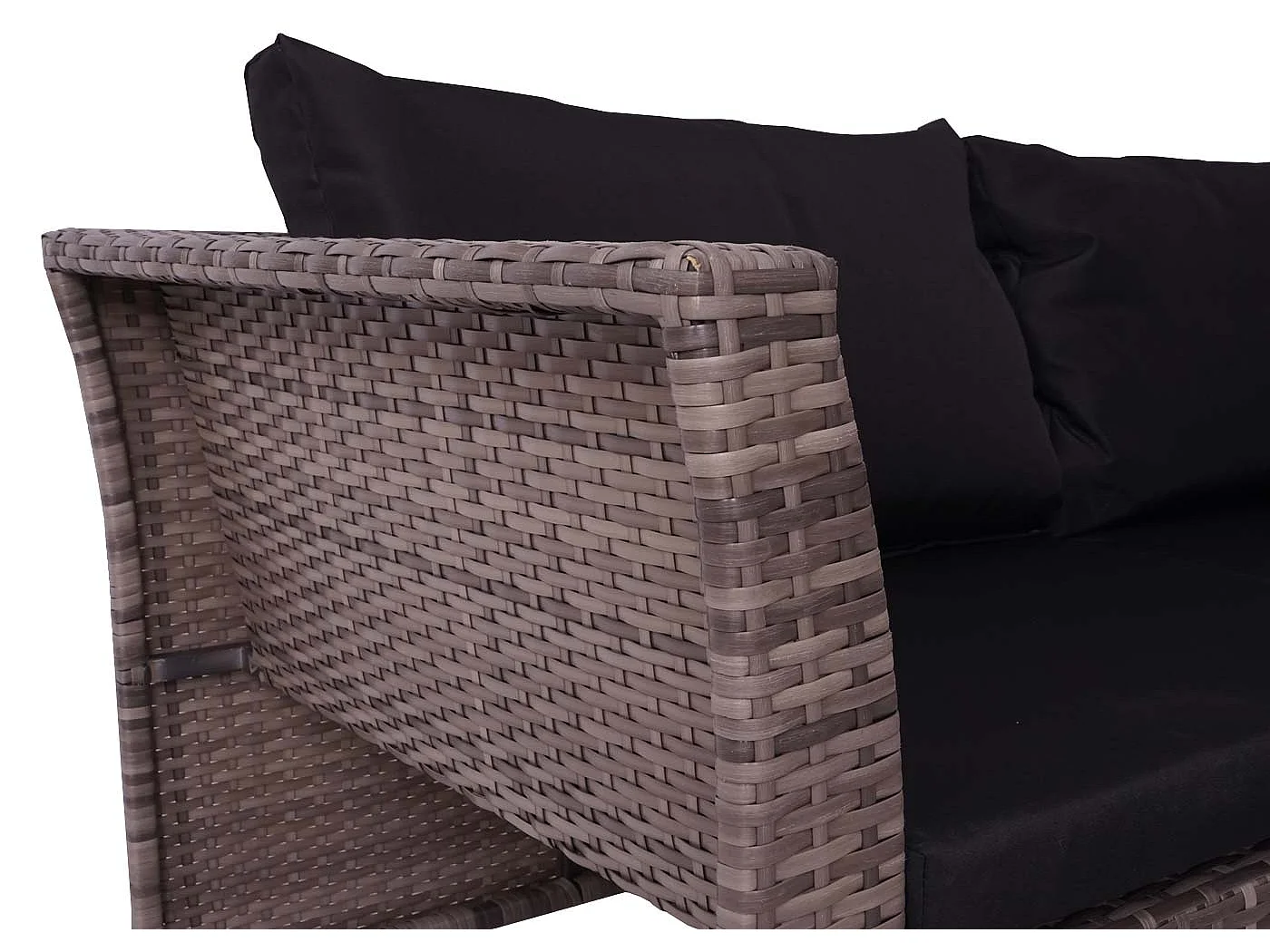 Poly-Rattan Garnitur MCW-J36 (6-teilig), Grau, Kissen schwarz