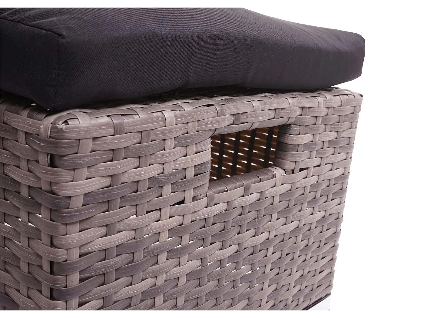 Poly-Rattan Garnitur MCW-J36 (6-teilig), Grau, Kissen schwarz