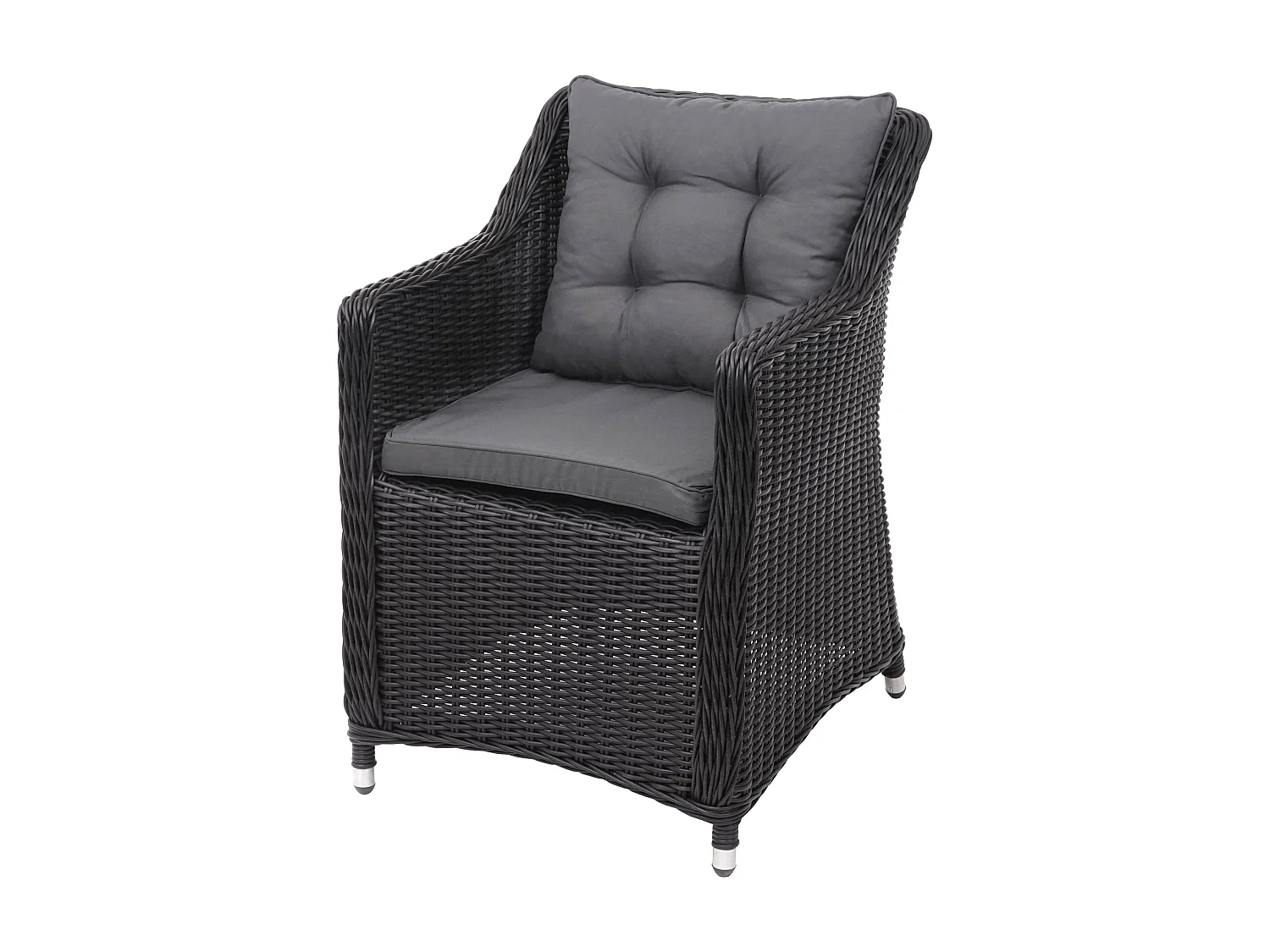 Set salotto giardino esterno salottino MCW-F51 polyrattan tavolo con 4x poltrone antracite grigio scuro