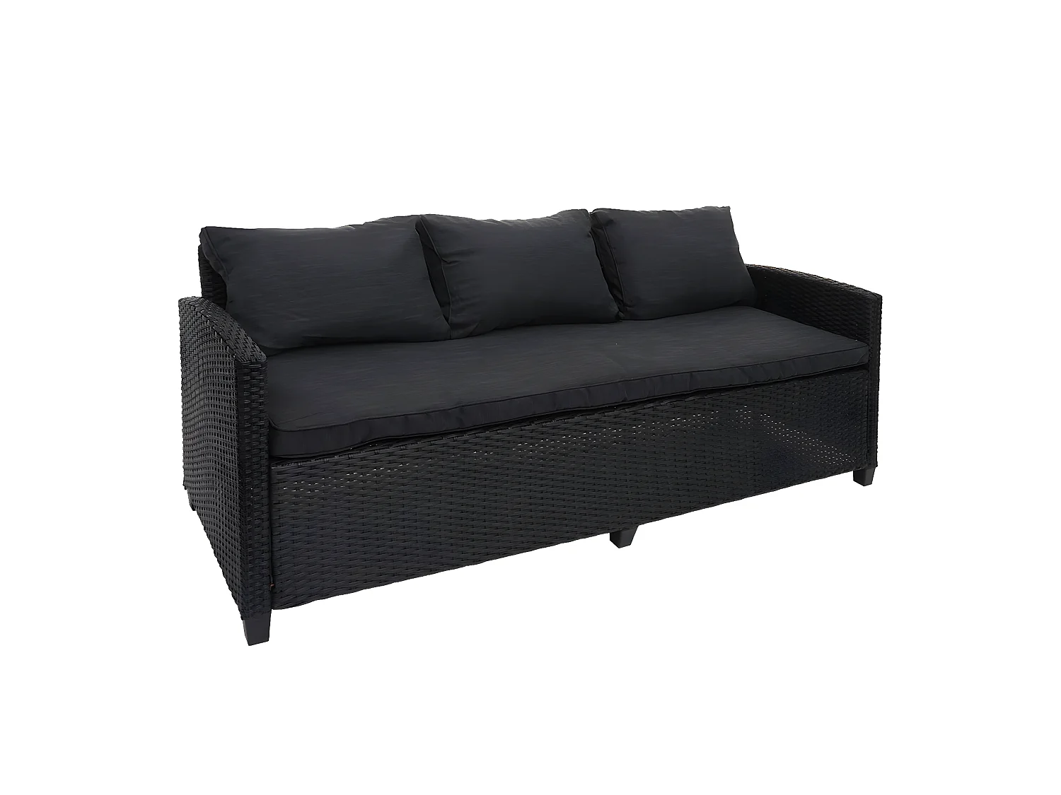 Poly-Rattan Garnitur MCW-E95 (6-teilig), Schwarz, Kissen anthrazit