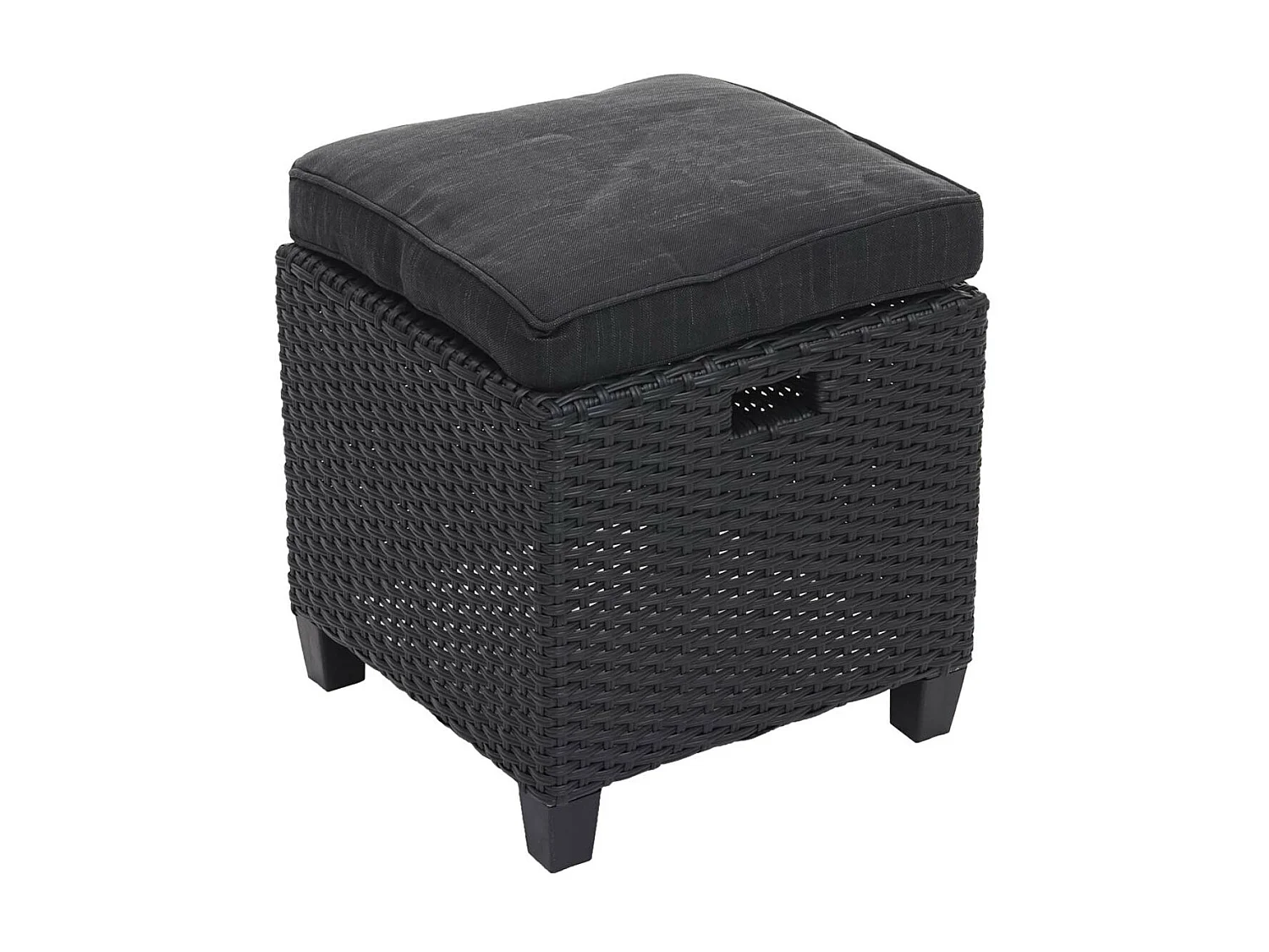 Poly-Rattan Garnitur MCW-E95 (6-teilig), Schwarz, Kissen anthrazit