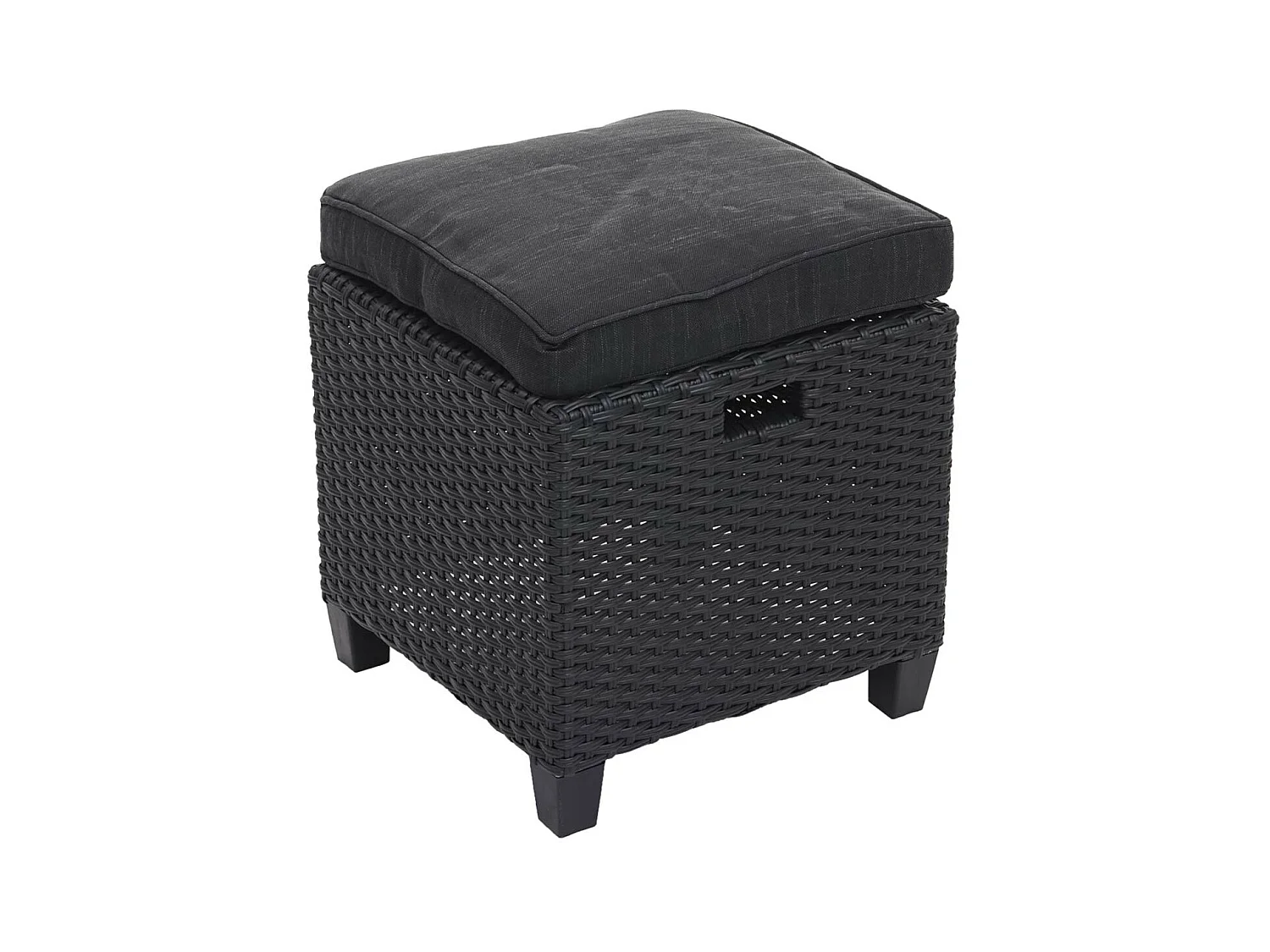 Zestaw polirattanowy MCW-E95 (6-częściowy),  czarny, poduszki antracytowe