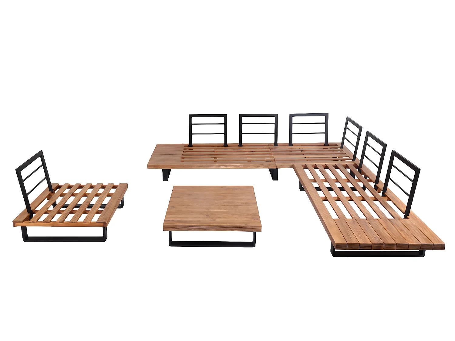 Tuinset MCW-H54 (set van 4),  lichtbruin, beige bekleding