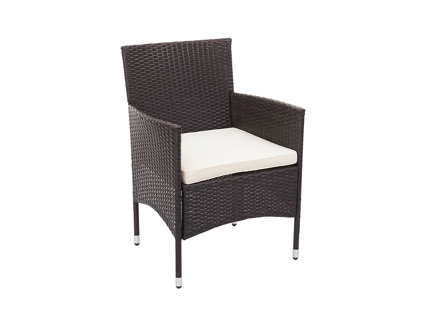 Zestaw polirattanowy MCW-F55 (4-częściowy),  brązowy, kremowe poduszki