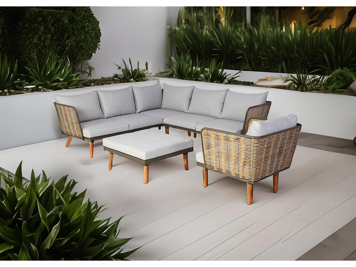 Zestaw ogrodowy MCW-L31,  jasnoszary