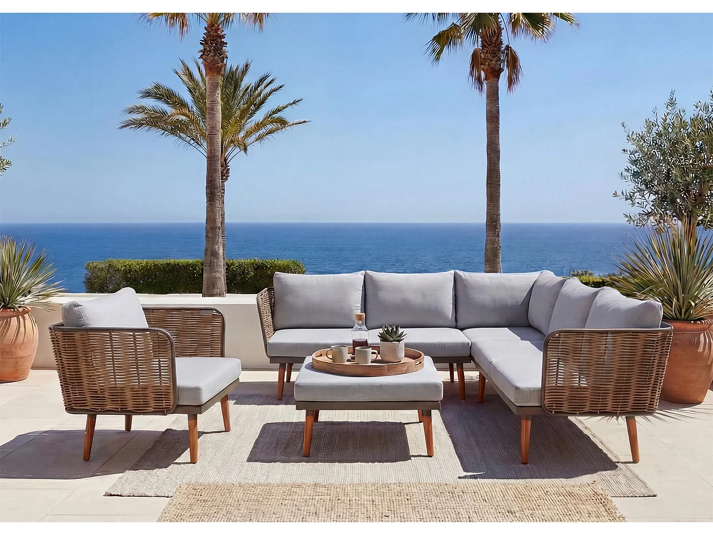 MCW-L31 garden furniture set,  light grey