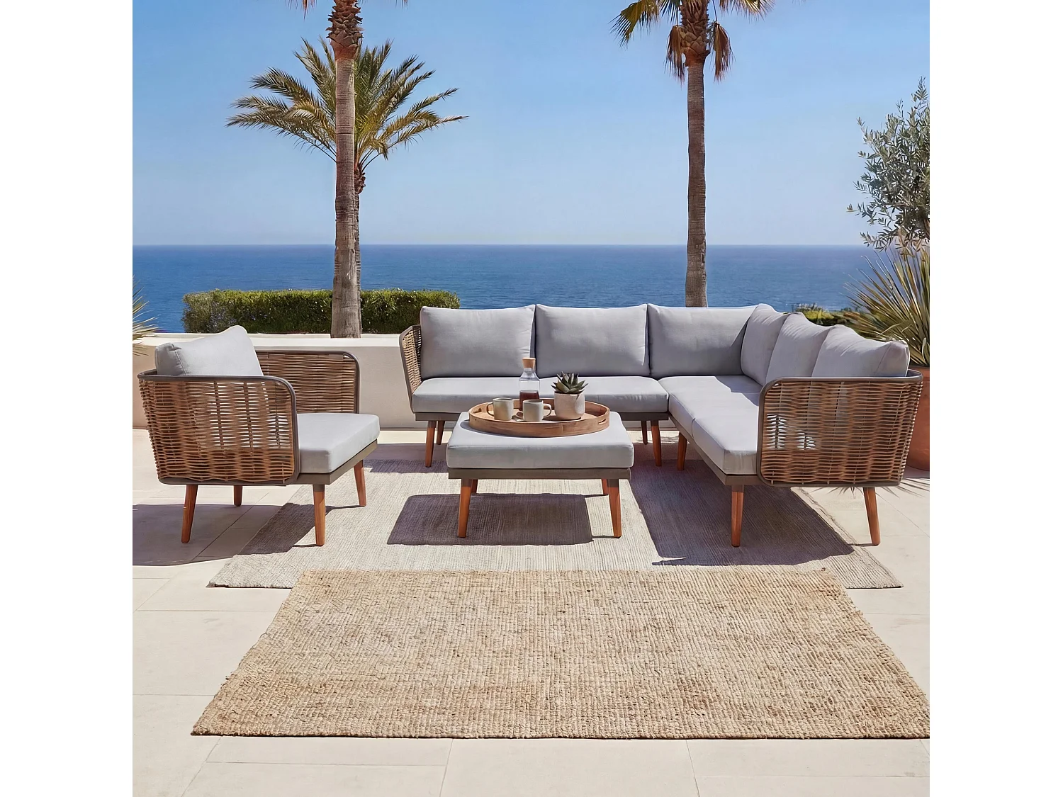 MCW-L31 garden furniture set,  light grey